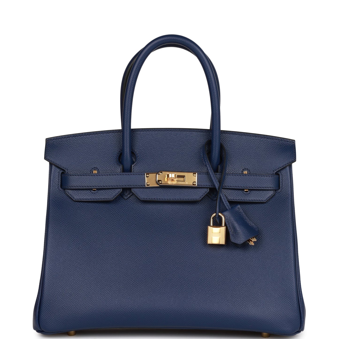 Hermes Birkin Bleu Saphir Epsom Hardware Handbag Gold Travel Bag