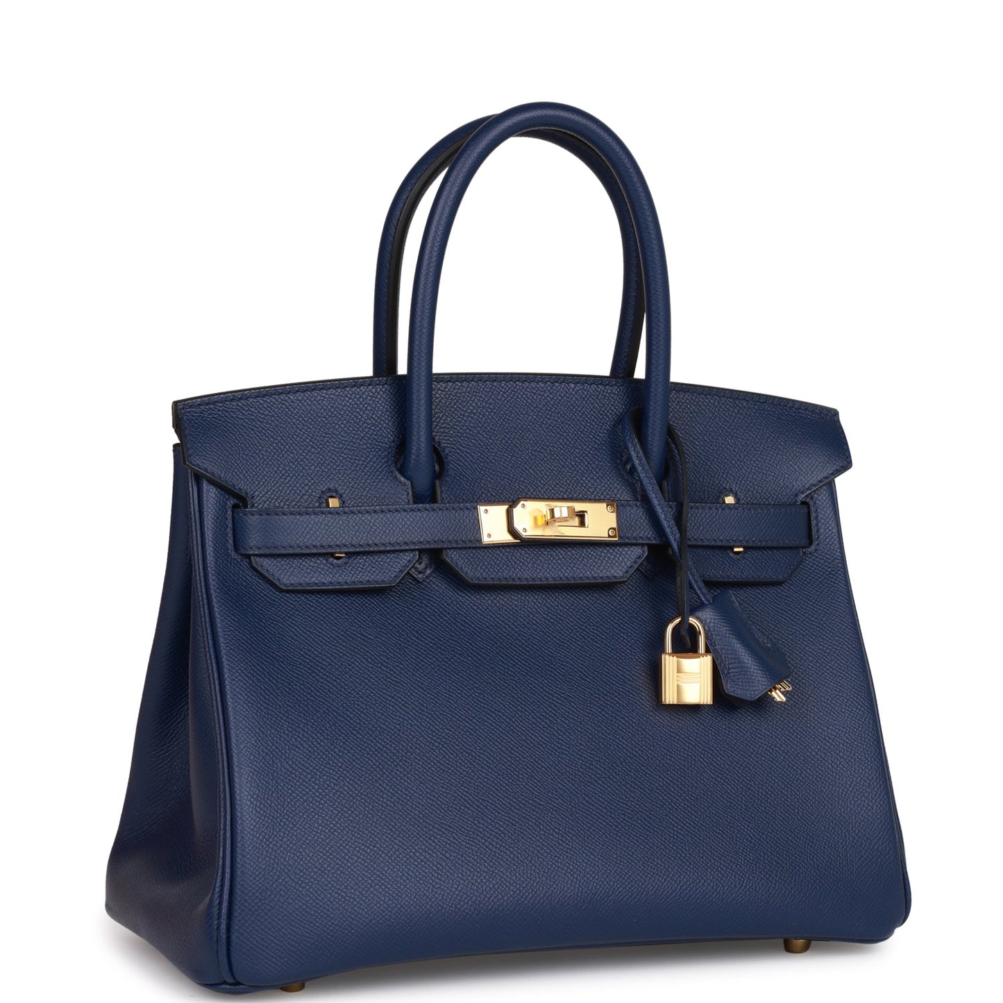 Hermes Birkin Bleu Saphir Epsom Hardware Handbag Gold Travel Bag