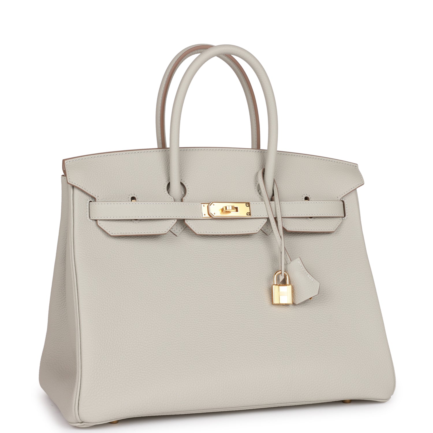 Hermes Birkin Gris Perle Togo Hardware Handbag Gold Travel Bag Togo Gold Hardware