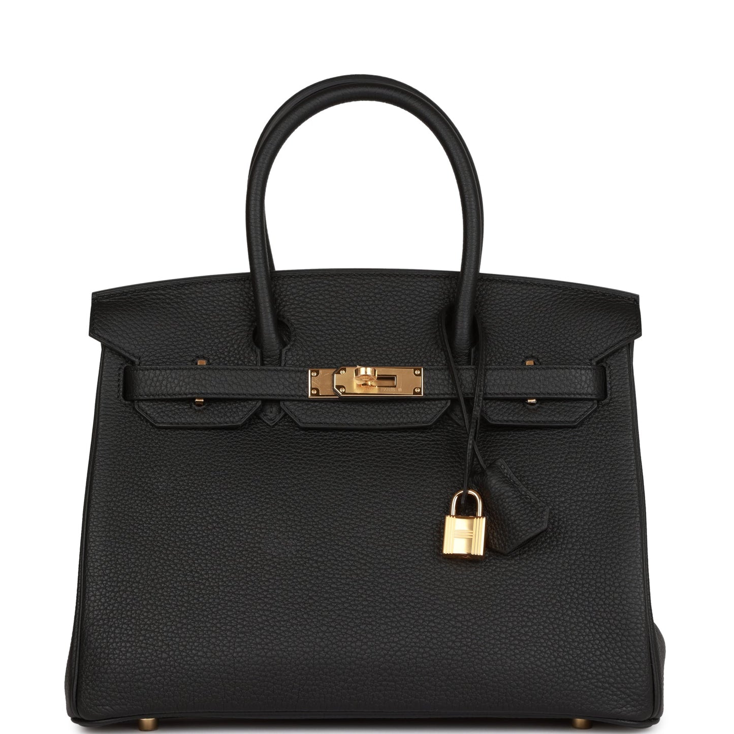 Hermes Birkin Togo Hardware Handbag Black Gold Travel Bag 26