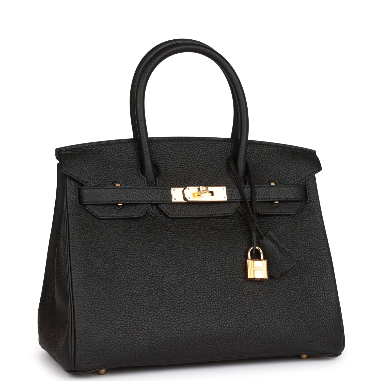 Hermes Birkin Togo Hardware Handbag Black Gold Travel Bag 26