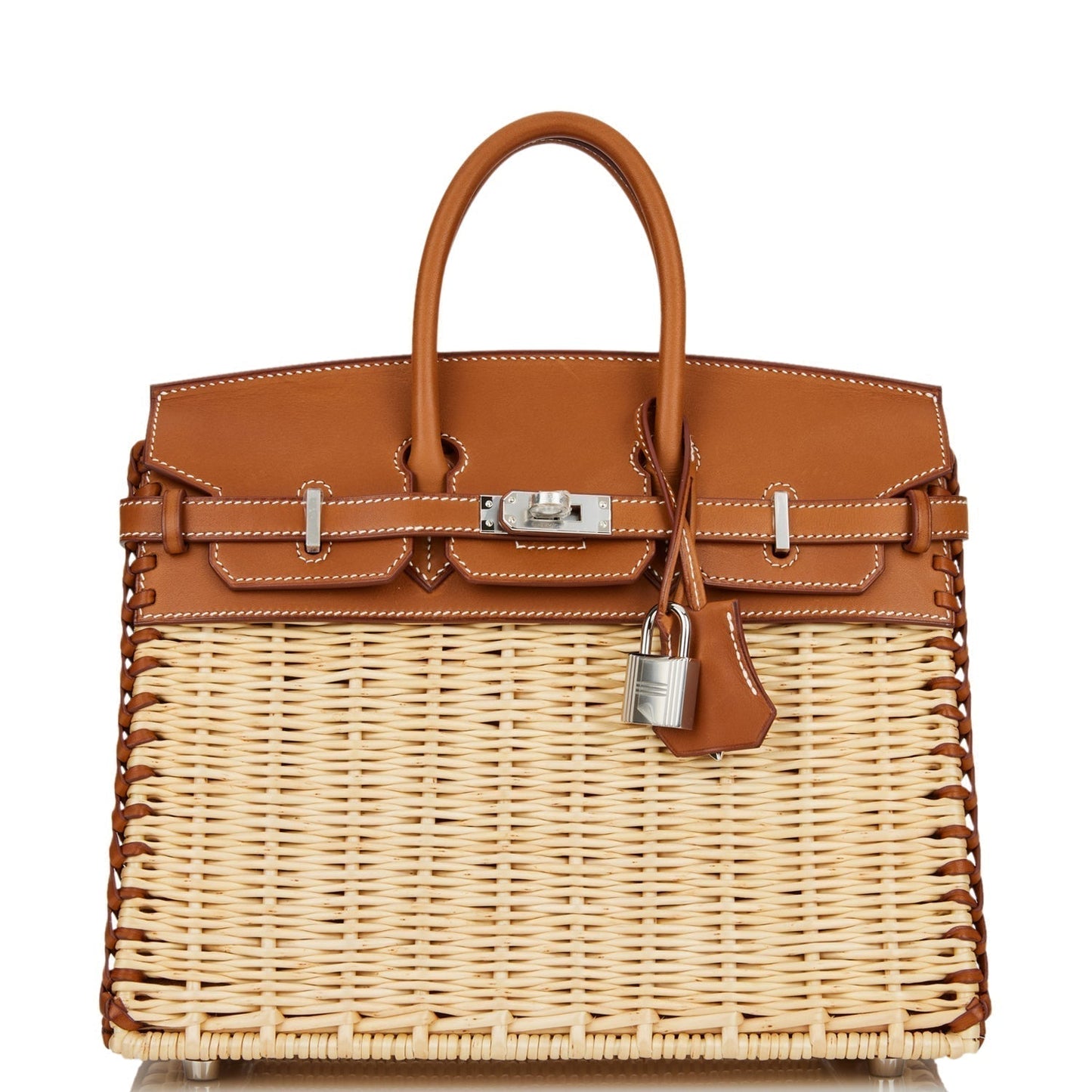 Hermes Picnic Sellier Birkin Barenia Palladium Hardware Handbag Travel Bag
