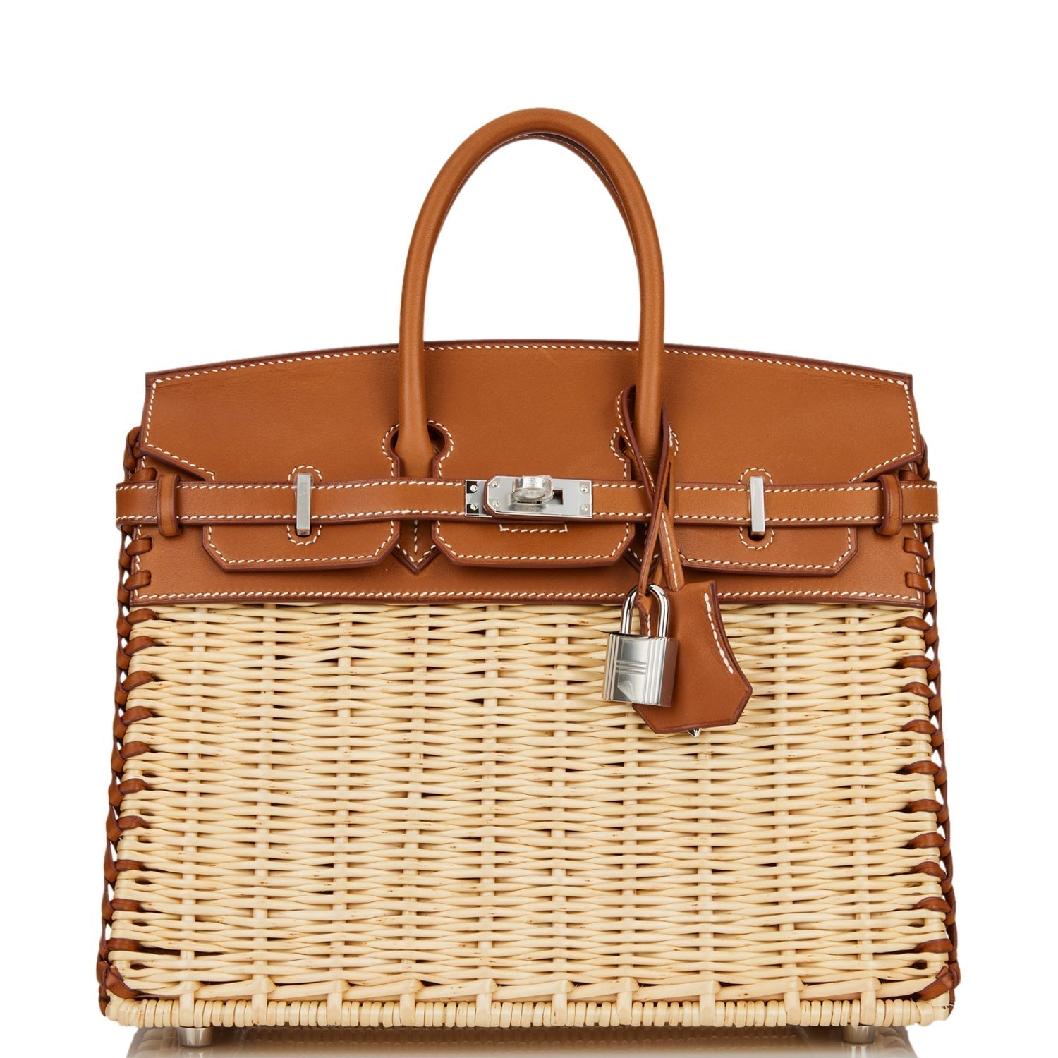 Hermes Picnic Sellier Birkin Barenia Palladium Hardware Handbag Travel Bag