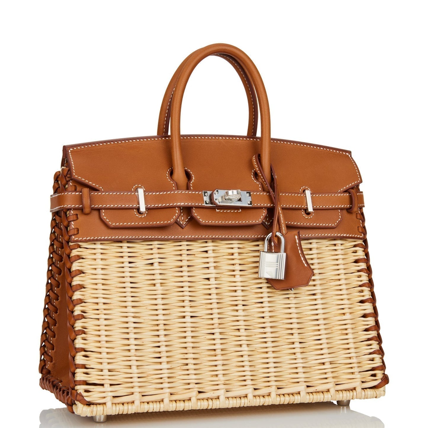 Hermes Picnic Sellier Birkin Barenia Palladium Hardware Handbag Travel Bag