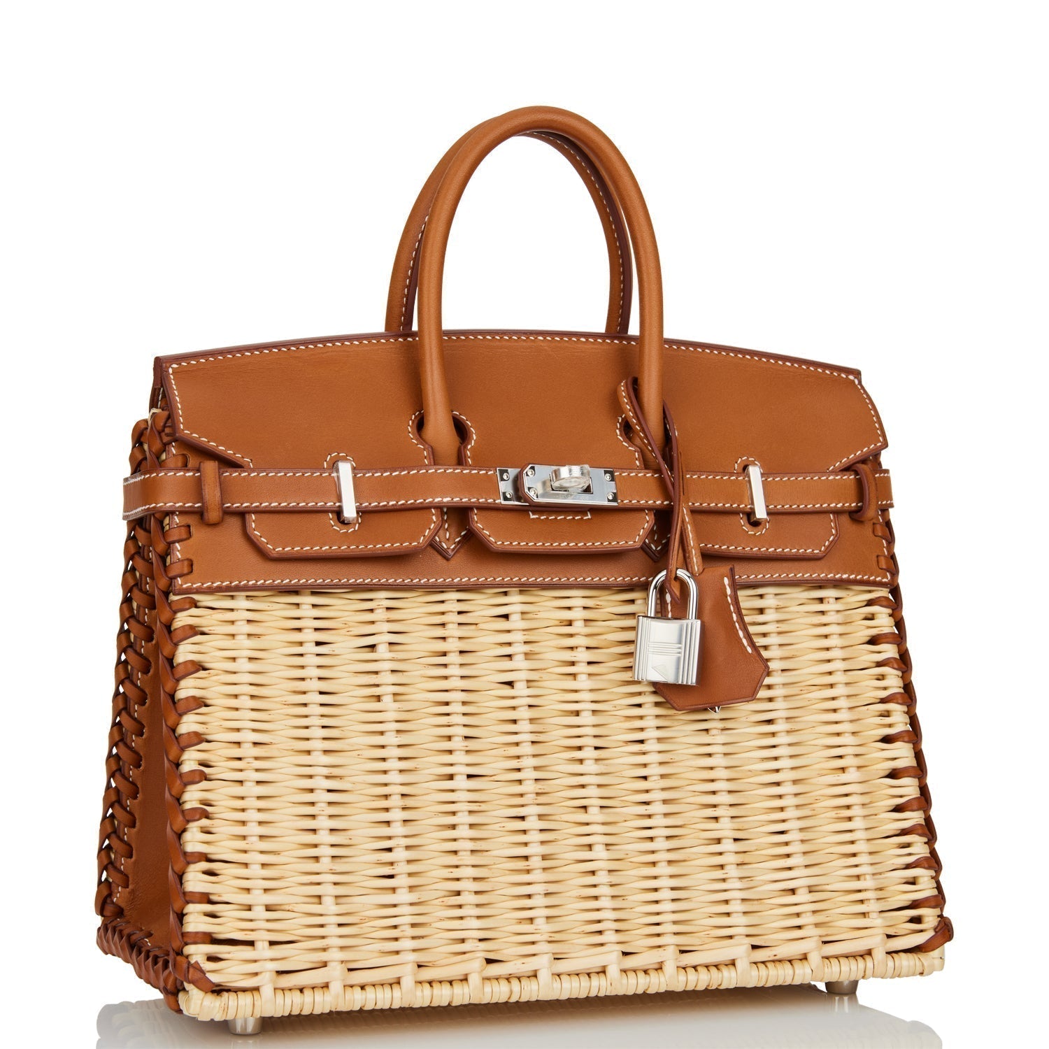 Hermes Picnic Sellier Birkin Barenia Palladium Hardware Handbag Travel Bag