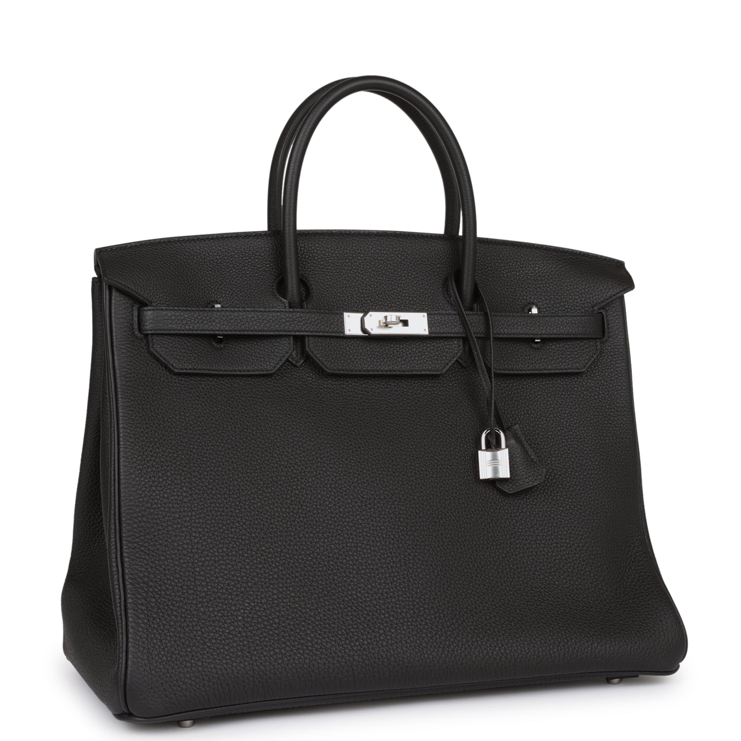 Hermes Birkin Togo Palladium Hardware Handbag Black Travel Bag