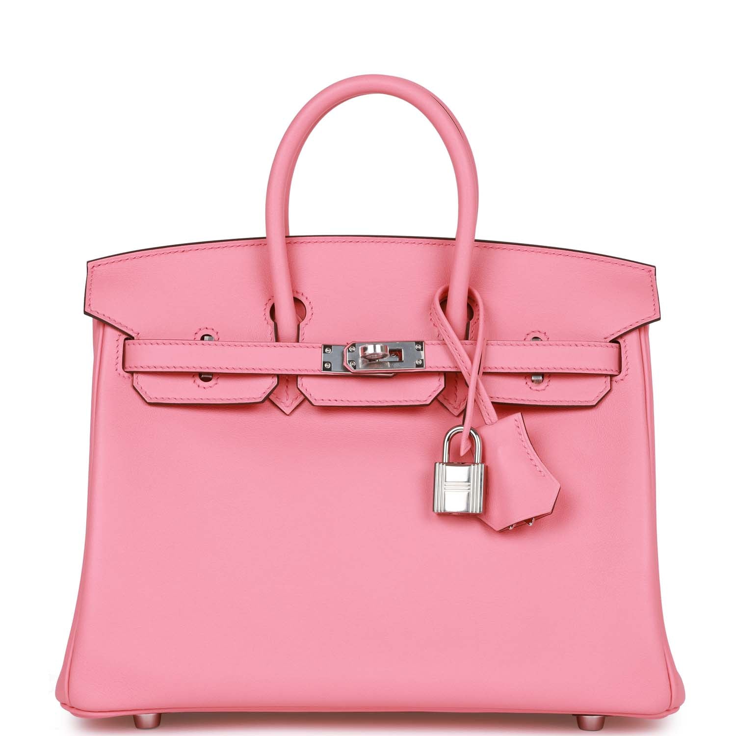 Hermes Birkin Rose Ete Swift Palladium Hardware Handbag Travel Bag