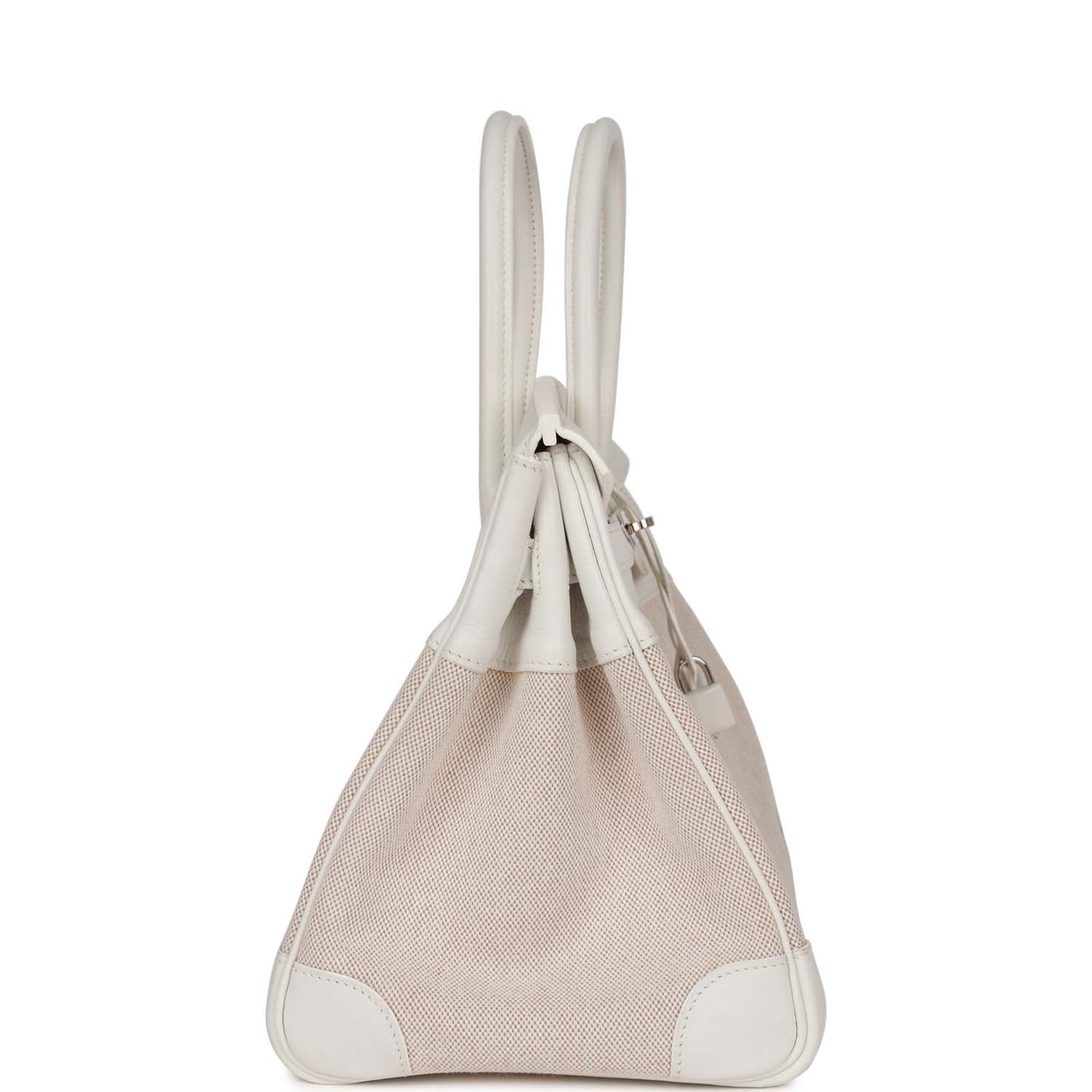 Hermes Birkin Gulliver And Toile Palladium Hardware Handbag White Travel Bag
