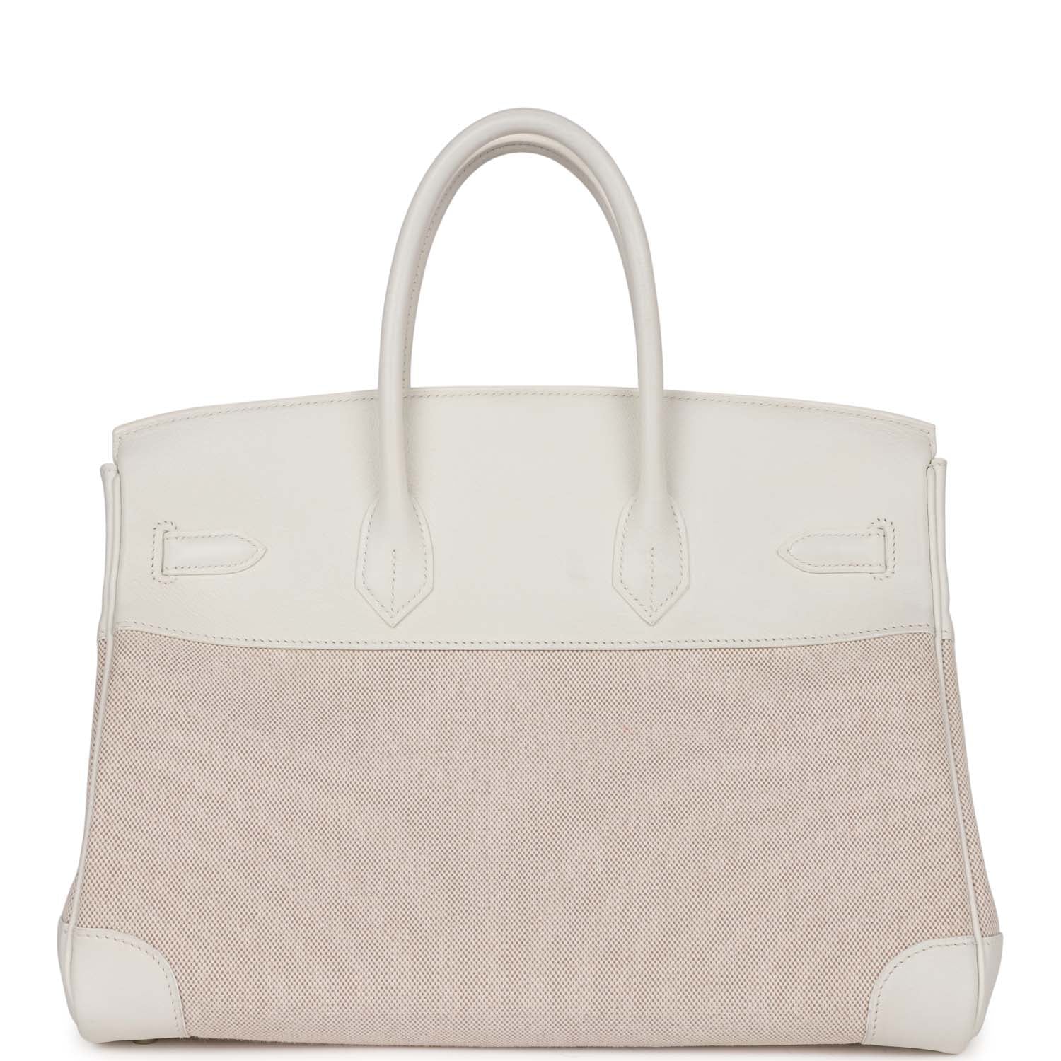 Hermes Top Quality Luxury Birkin Gulliver And Toile White Travel Bag