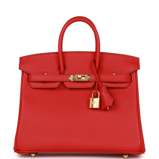 Hermes Birkin Rouge De Coeur Swift Hardware Handbag Gold Travel Bag