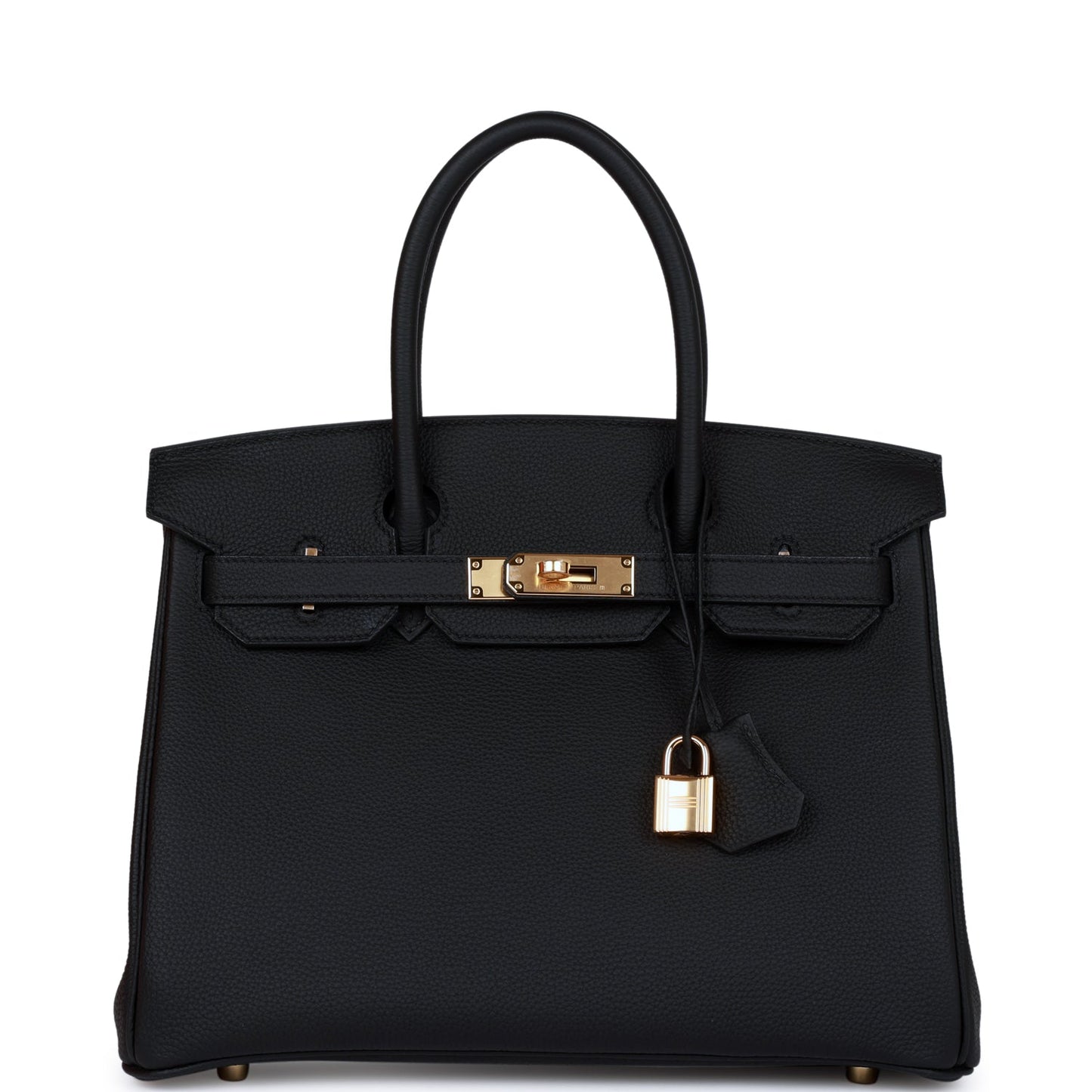 Hermes Birkin Togo Hardware Handbag Black Gold Travel Bag 23