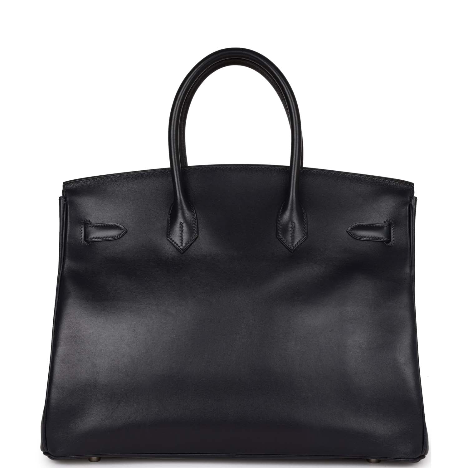 Hermes Birkin Bleu Box Palladium Hardware Handbag Navy Travel Bag