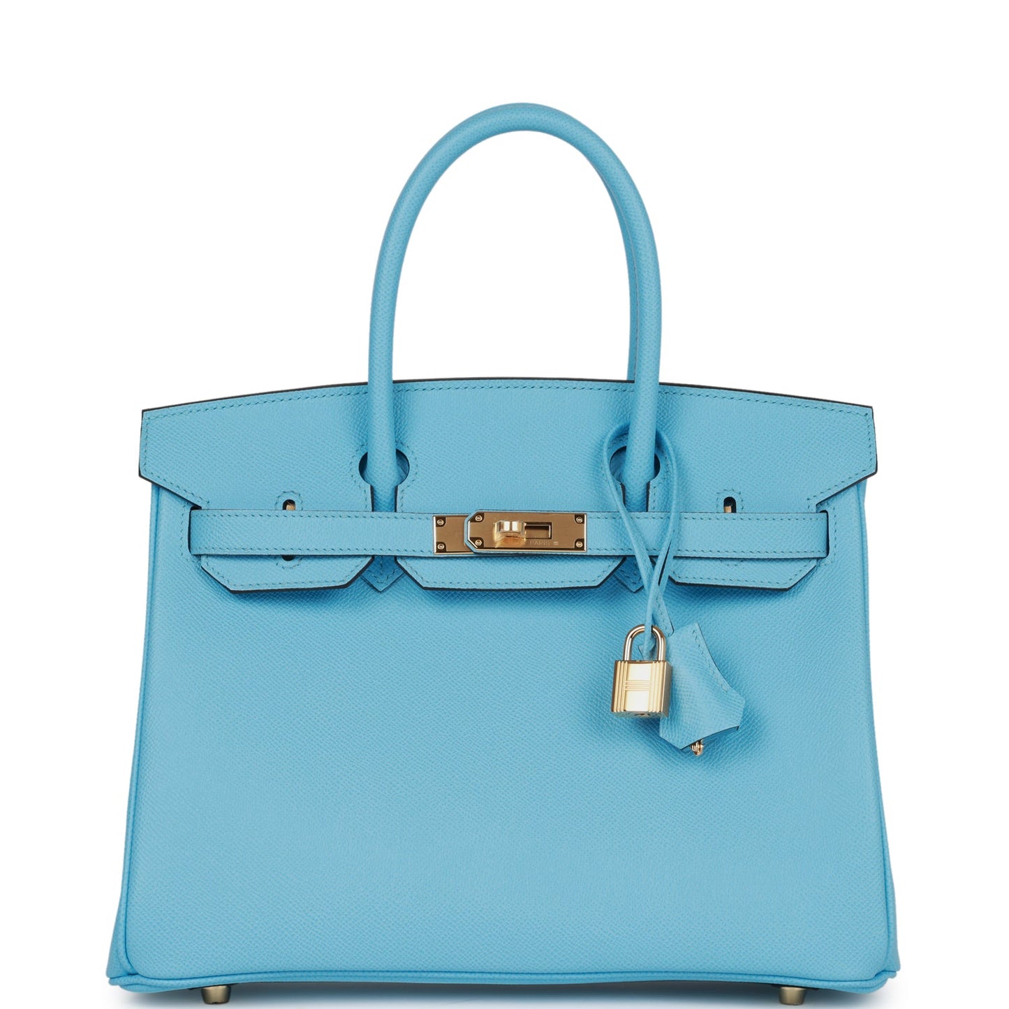 Hermes Birkin Celeste Epsom Hardware Handbag Gold Travel Bag