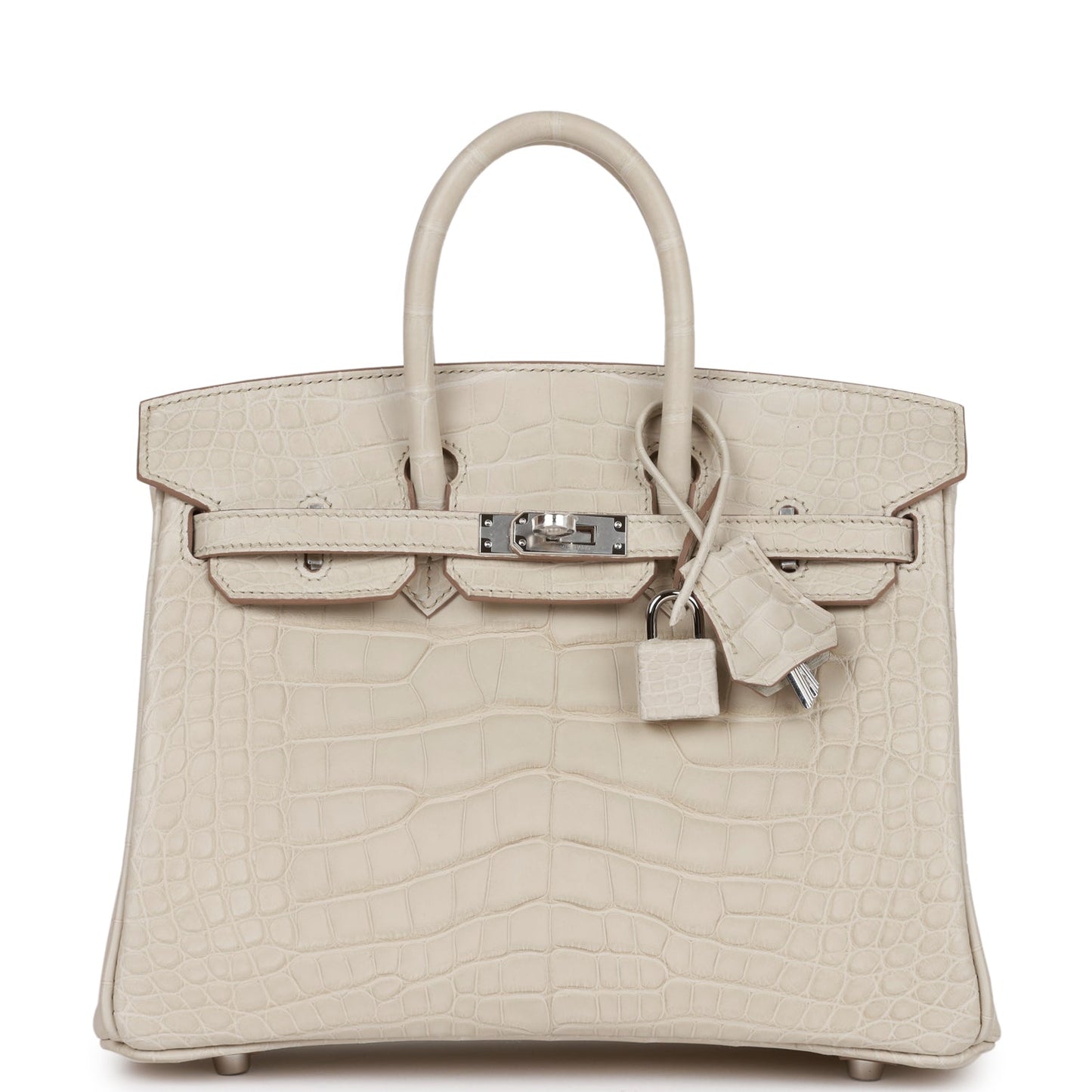 Hermes Birkin Beton Matte Alligator Palladium Hardware Handbag Travel Bag Hardware 4