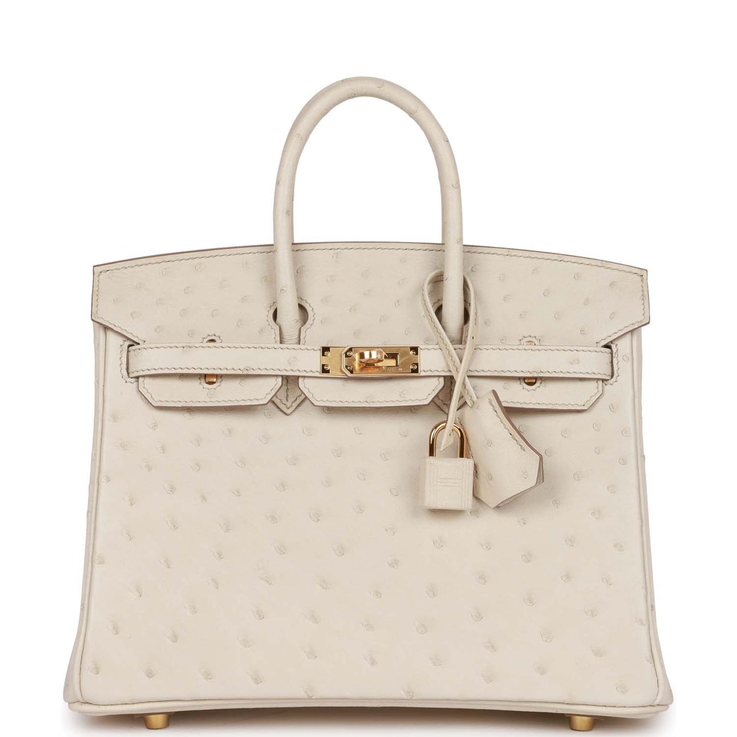 Hermes Birkin Beton Ostrich Hardware Handbag Gold Travel Bag 4