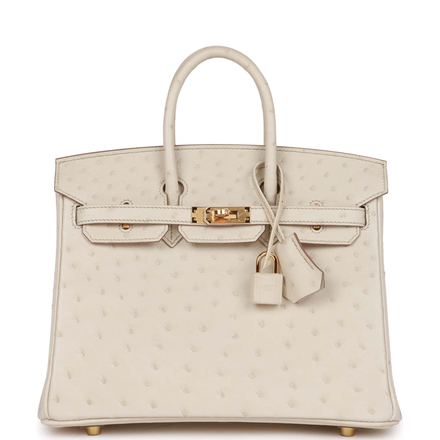 Hermes Birkin Beton Ostrich Hardware Handbag Gold Travel Bag 4