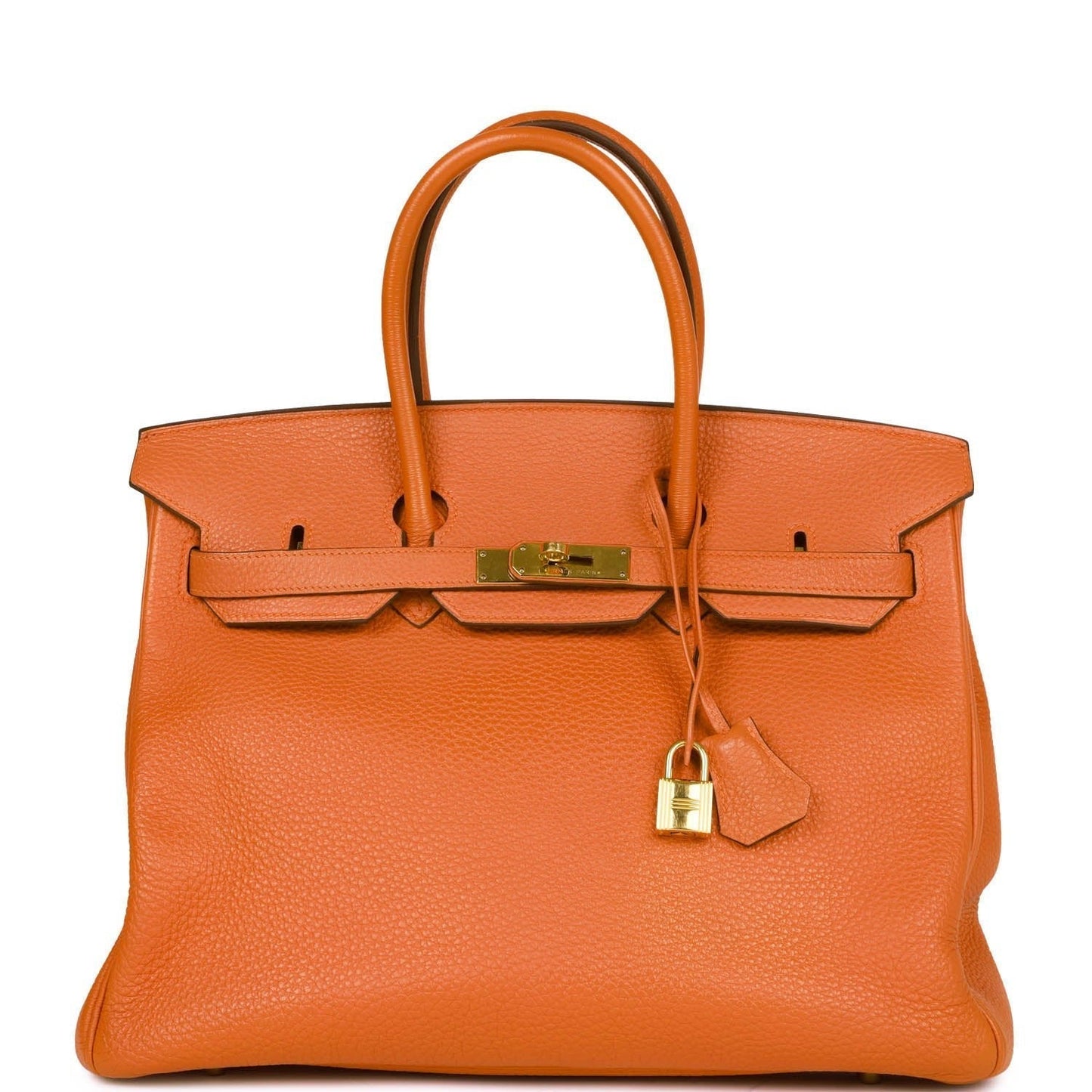 Hermes Birkin Togo Hardware Handbag Gold Orange Travel Bag