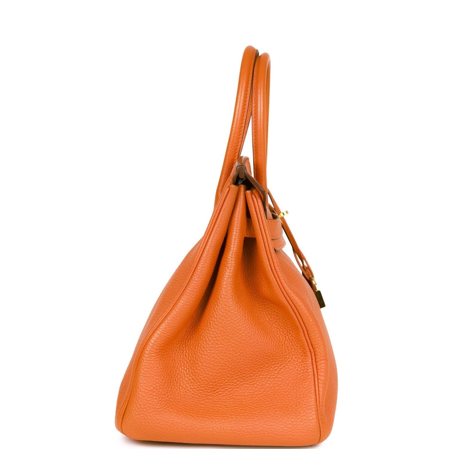 Hermes Birkin Orange Togo Hardware Handbag Gold Travel Bag
