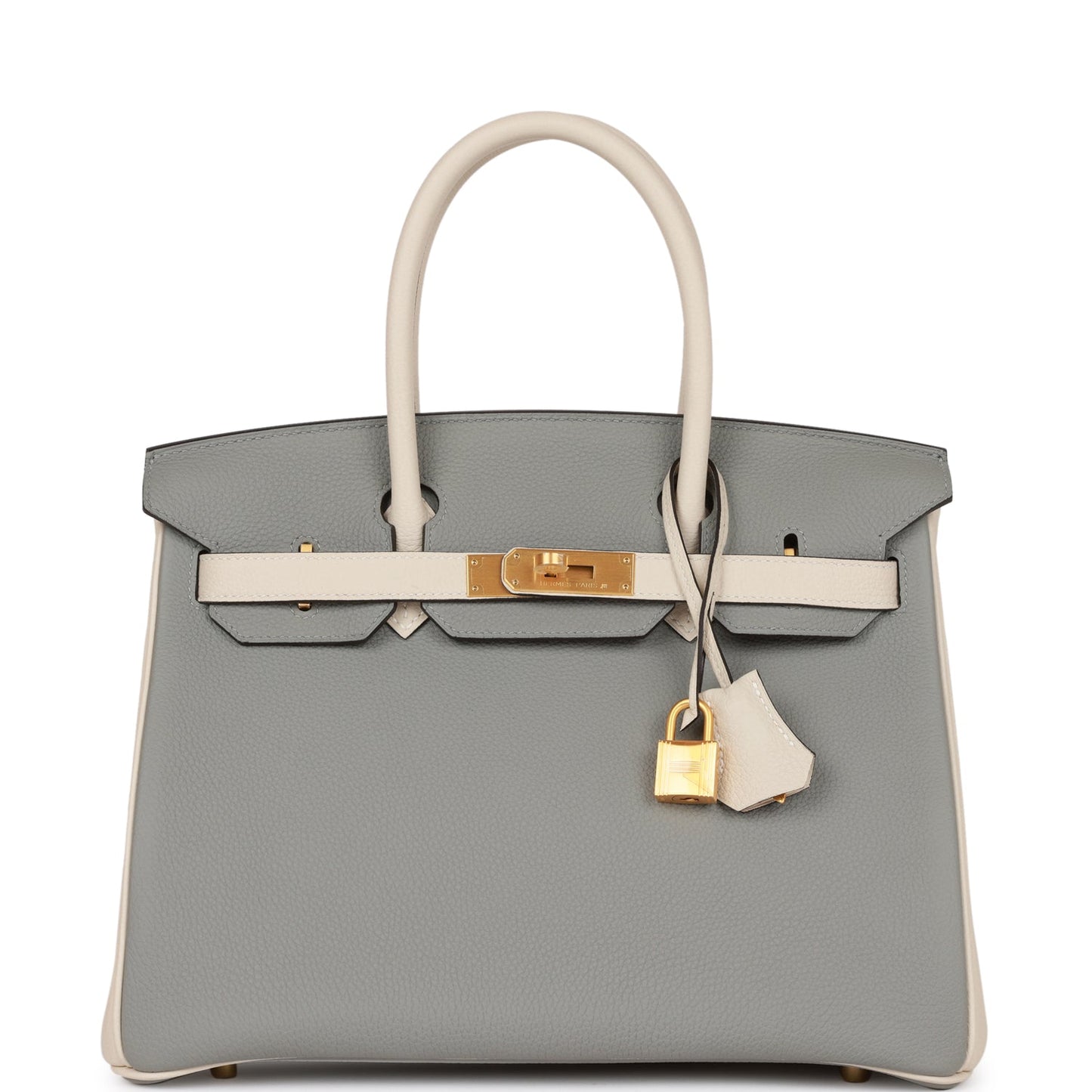 Hermes Special Order Hss Birkin Gris Mouette And Craie Gold Travel Bag
