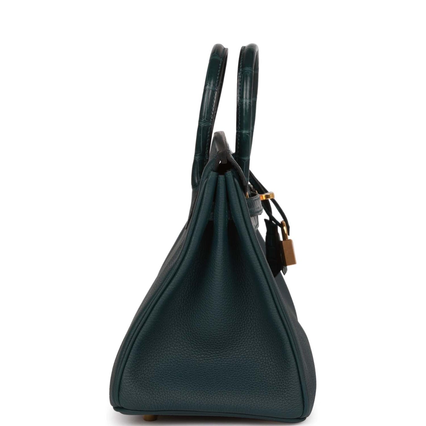 Hermes Birkin Vert Cypress Matte Alligator And Togo Touch Gold Travel Bag