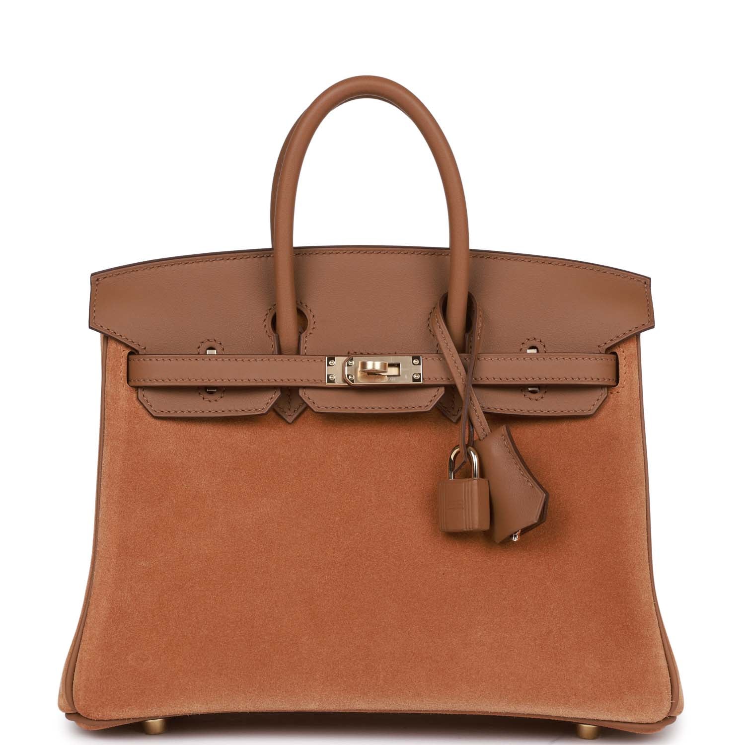 Hermes Birkin Chamois And Alezan Grizzly And Swift Gold Travel Bag