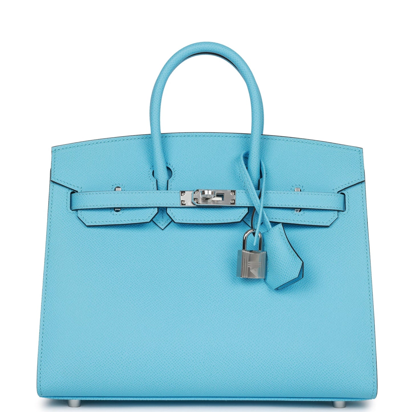 Hermes Birkin Sellier Celeste Epsom Palladium Hardware Handbag Travel Bag