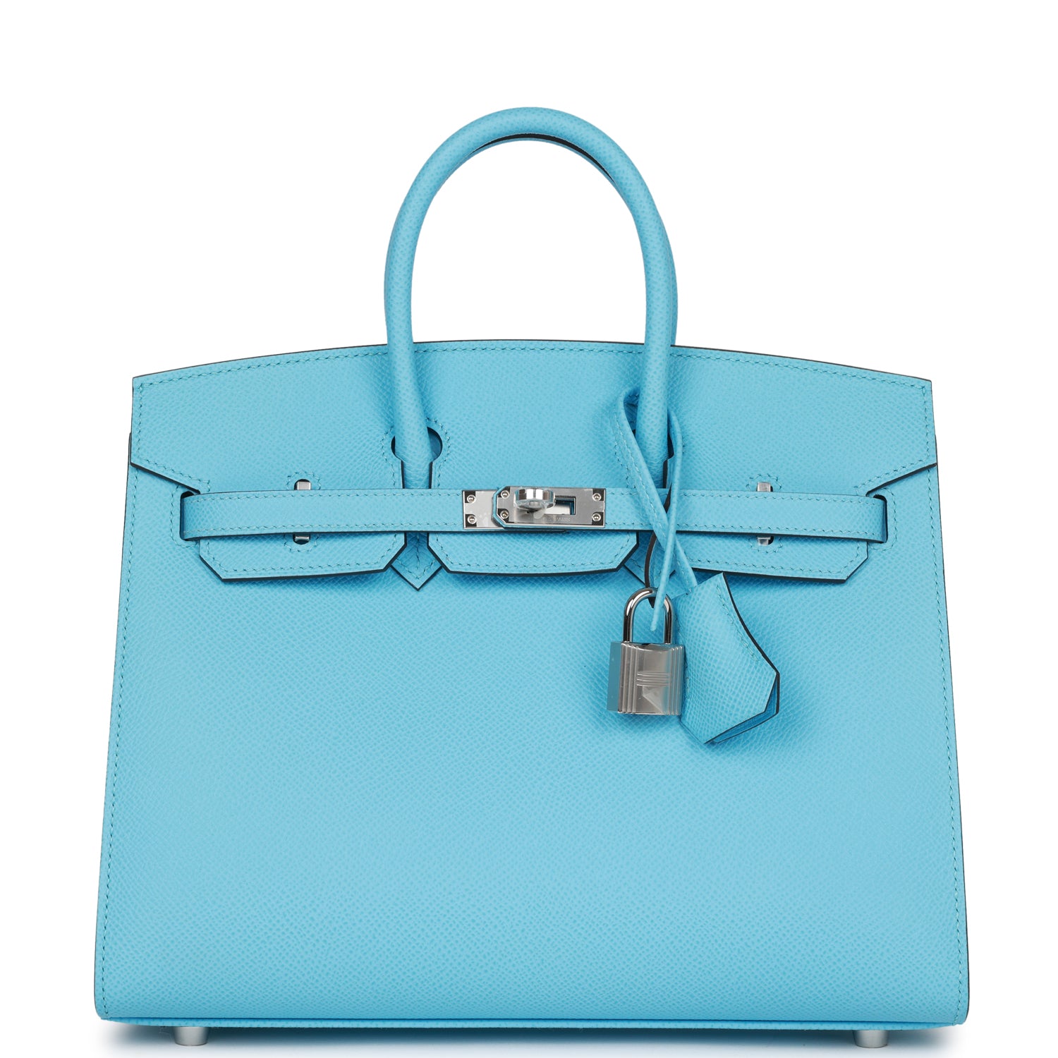 Hermes Birkin Sellier Celeste Epsom Palladium Hardware Handbag Travel Bag