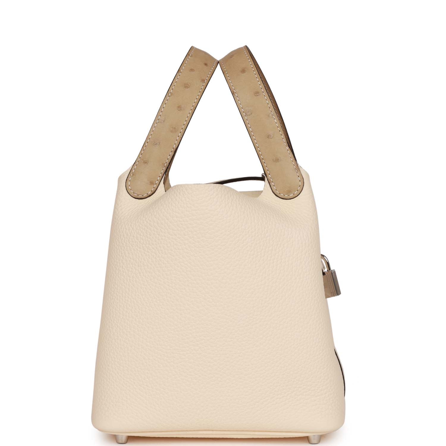 Hermes Picotin Lock Trench Ostrich And Nata Clemence Touch Travel Bag