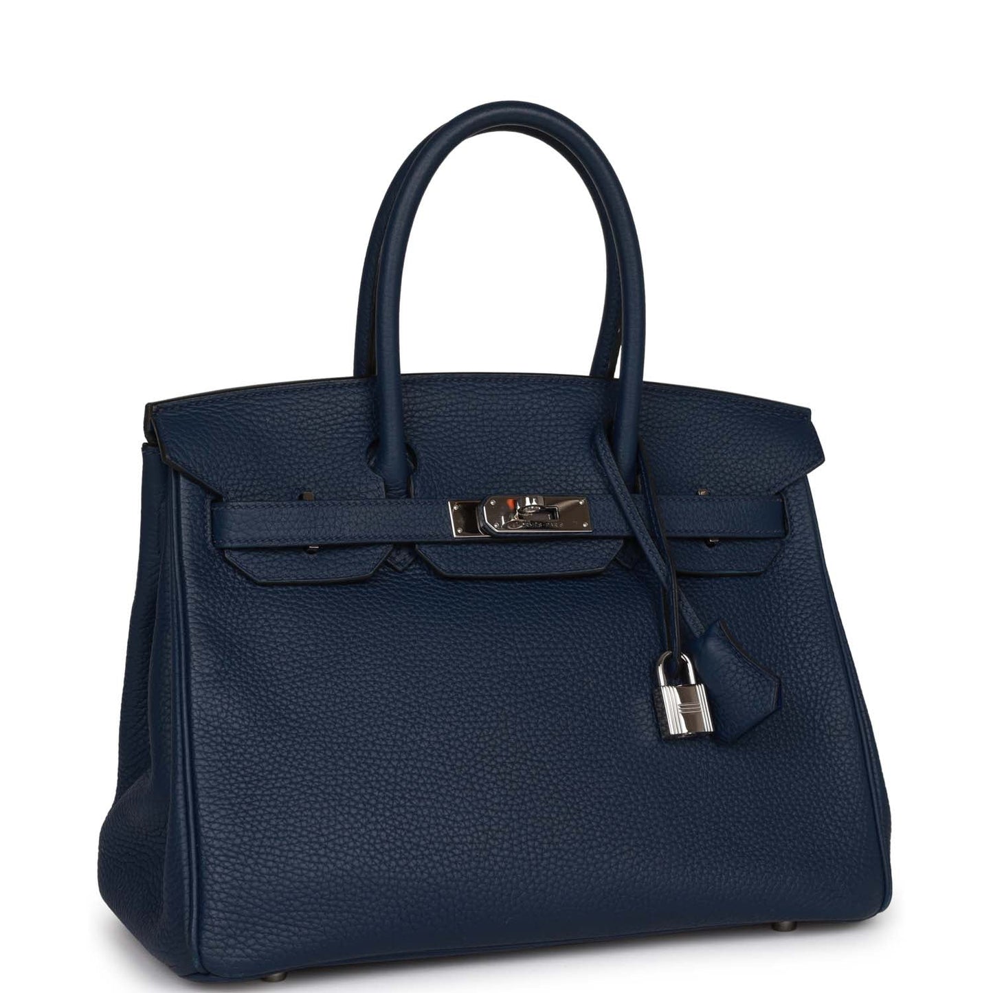 Hermes Birkin Bleu Saphir Verso Togo Palladium Hardware Travel Bag