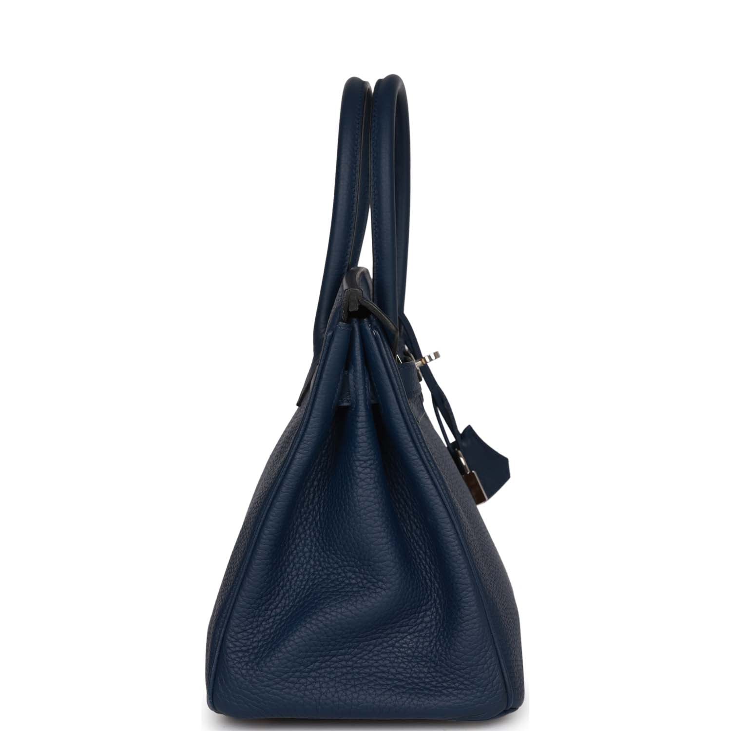 Hermes Birkin Bleu Saphir Verso Togo Palladium Hardware Travel Bag