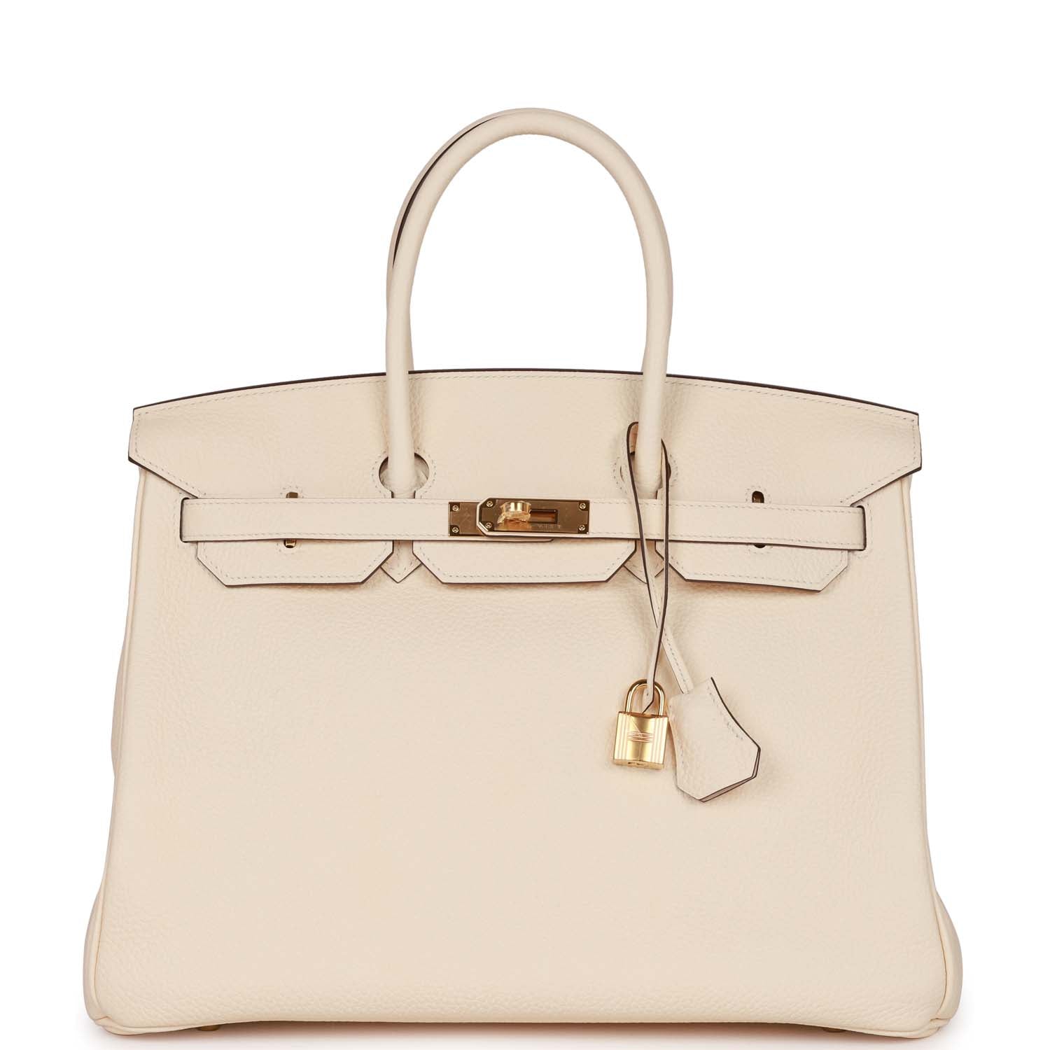 Hermes Birkin Nata Clemence Hardware Handbag Gold Travel Bag