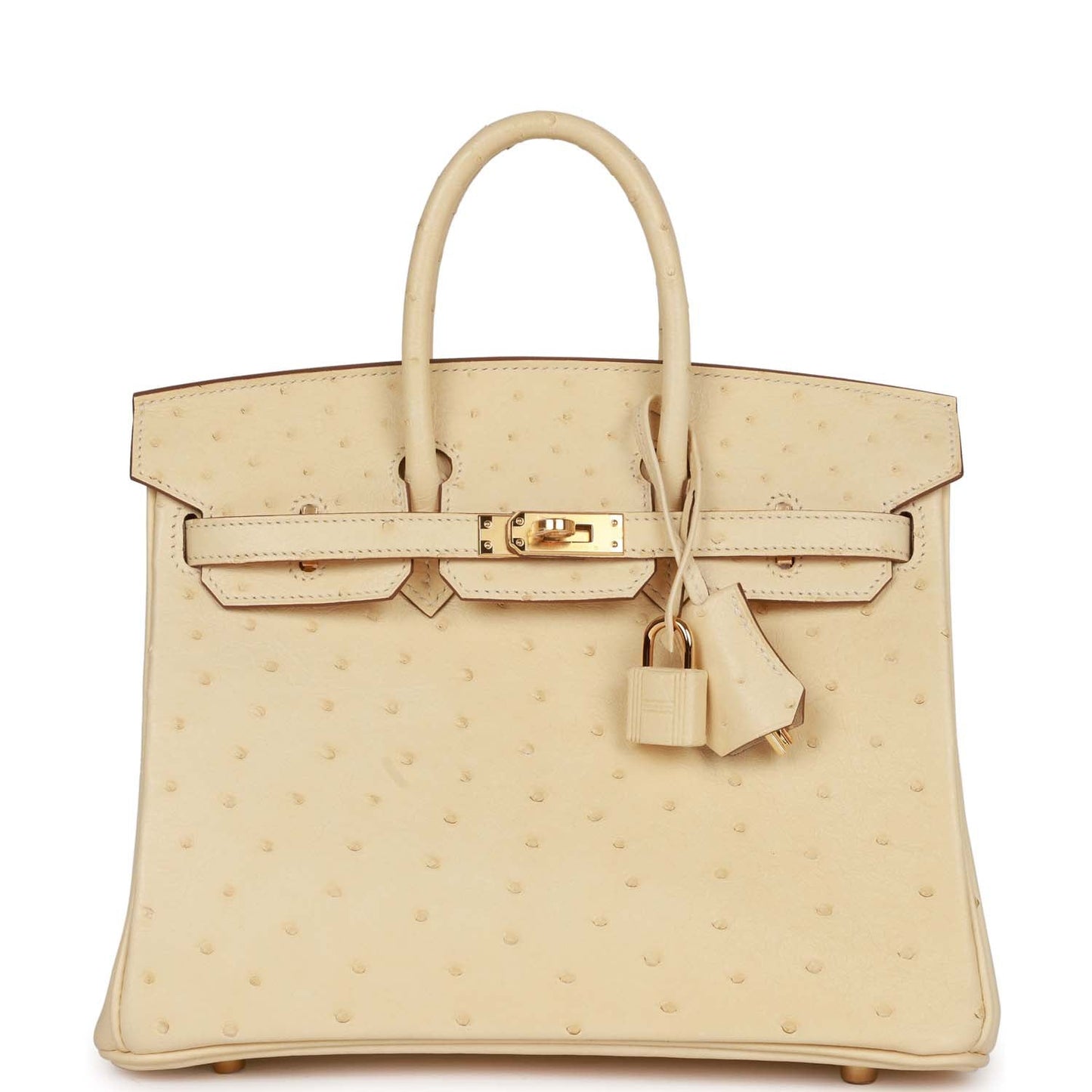 Hermes Birkin Vanille Ostrich Boreal Hardware Handbag Gold Travel Bag