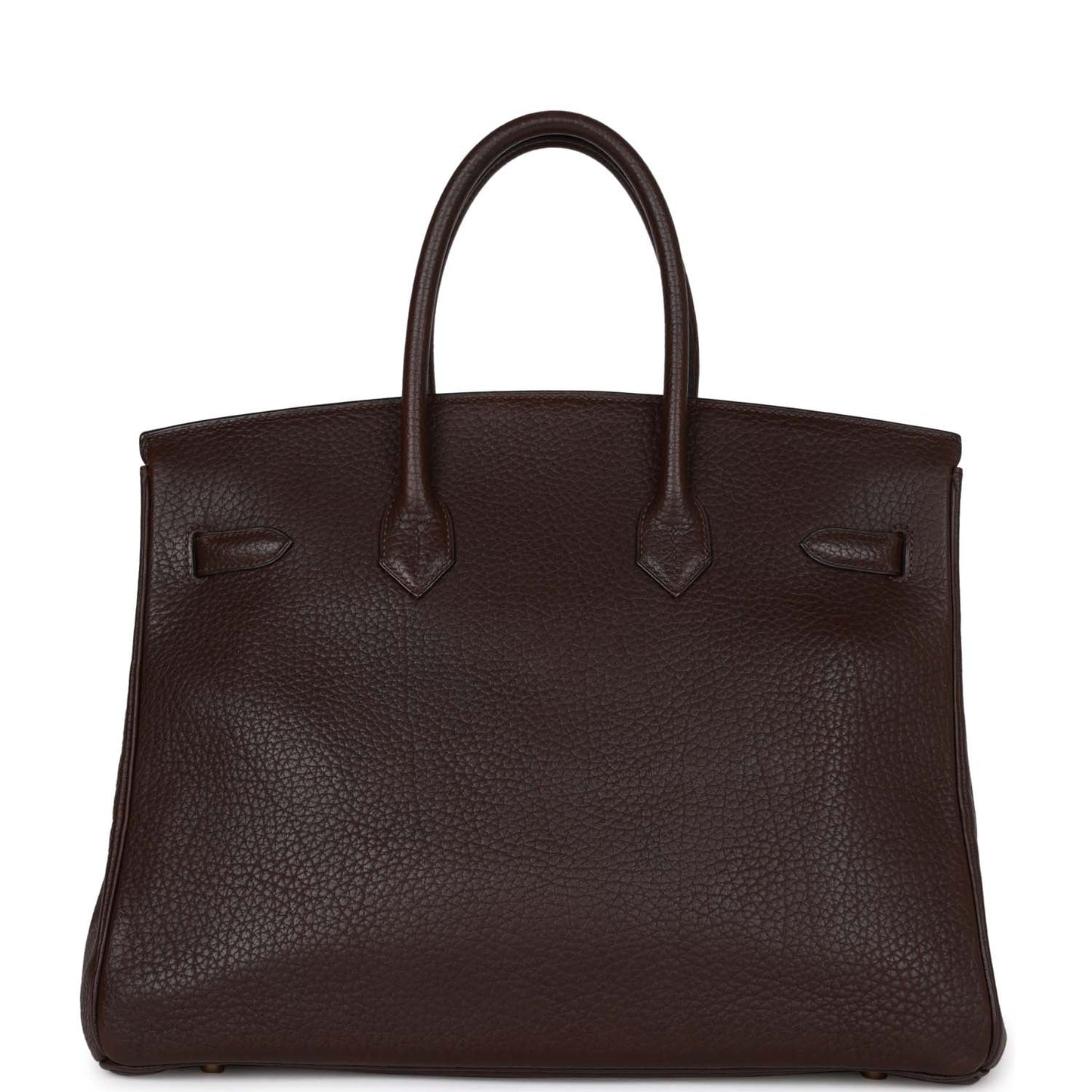 Hermes Birkin Marron Fonce Fjord Hardware Handbag Gold Travel Bag