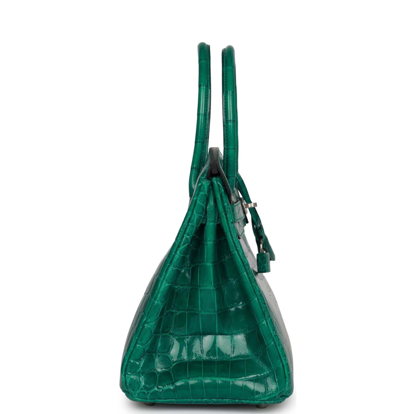 Hermes Birkin Emerald Shiny Niloticus Crocodile Palladium Hardware Travel Bag