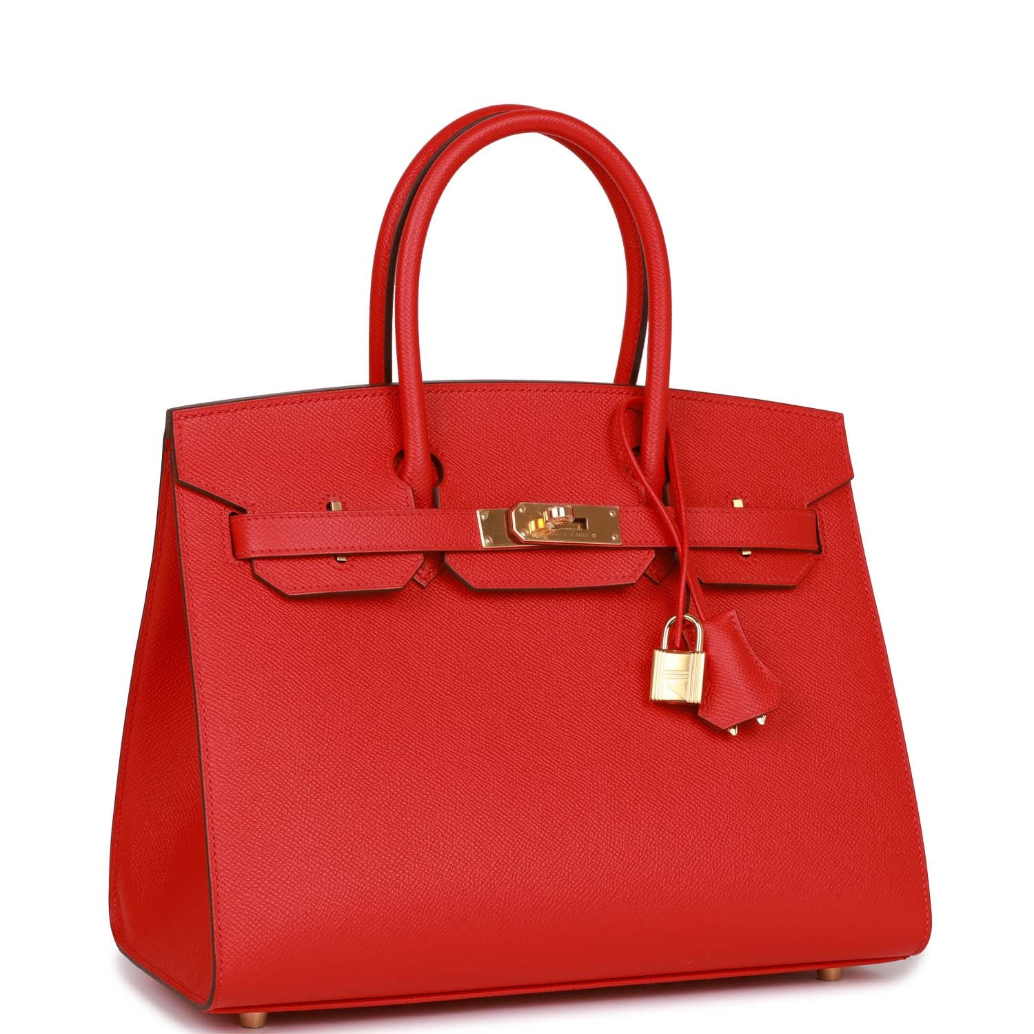 Hermes Birkin Sellier Rouge Cas Ue Epsom Hardware Handbag Gold Travel Bag