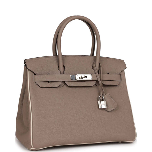 Hermes Special Order Hss Birkin Gris Tourterelle And Craie Travel Bag