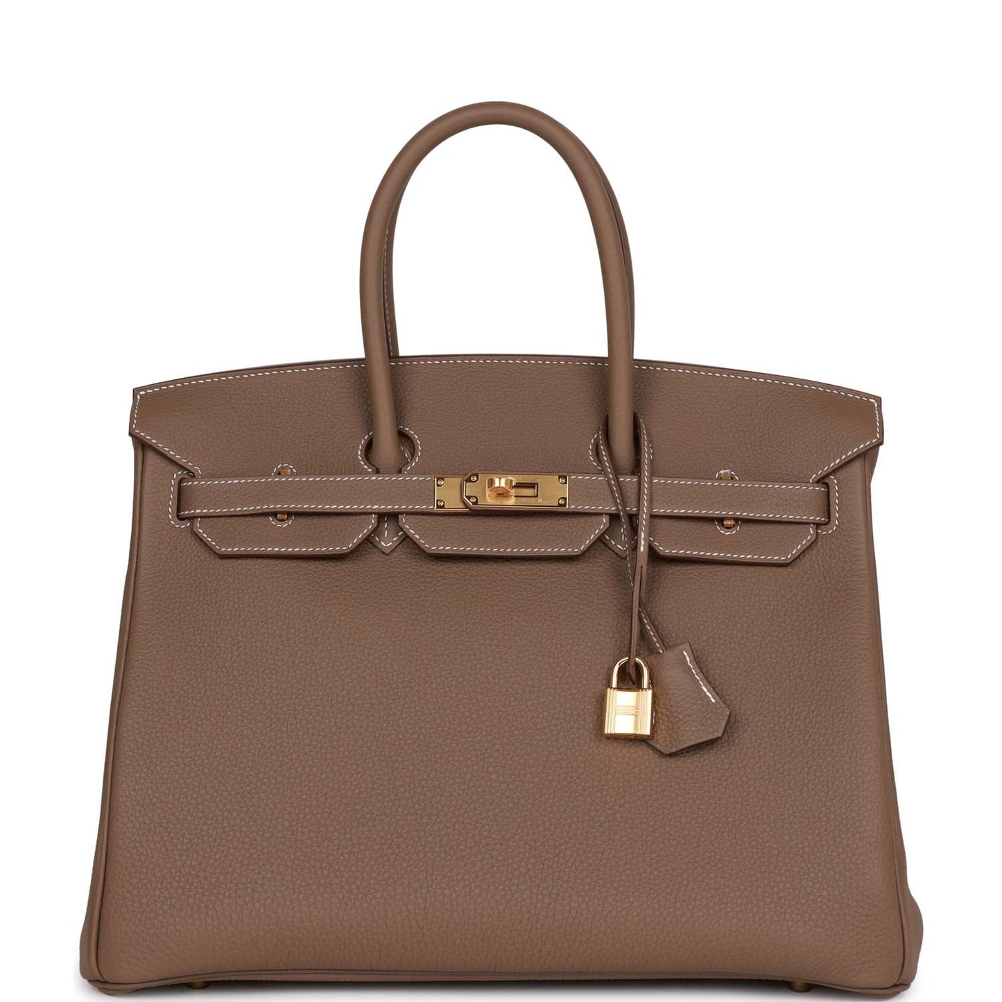 Hermes Birkin Etoupe Togo Hardware Handbag Gold Travel Bag