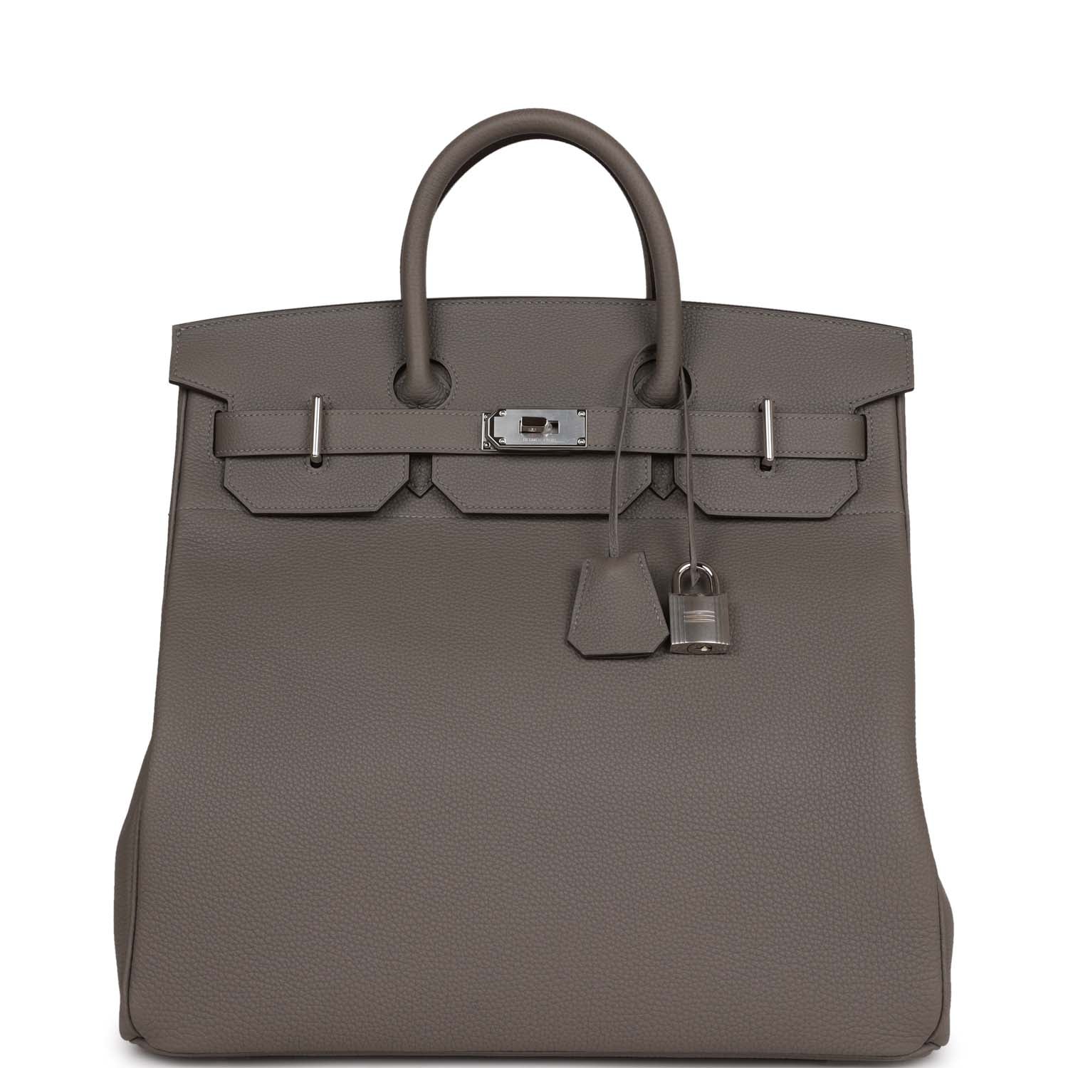Hermes Hac Birkin Gris Meyer Togo Palladium Hardware Travel Bag