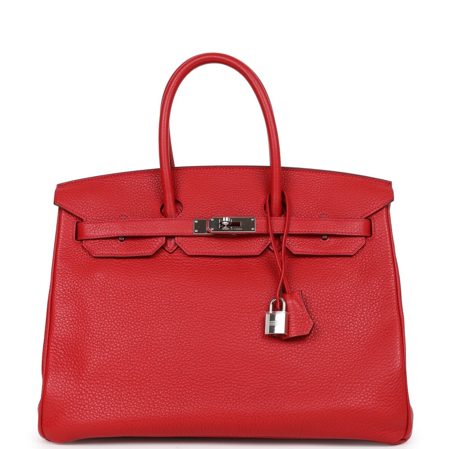 Hermes Birkin Rouge Cas Ue Clemence Palladium Hardware Handbag Travel Bag