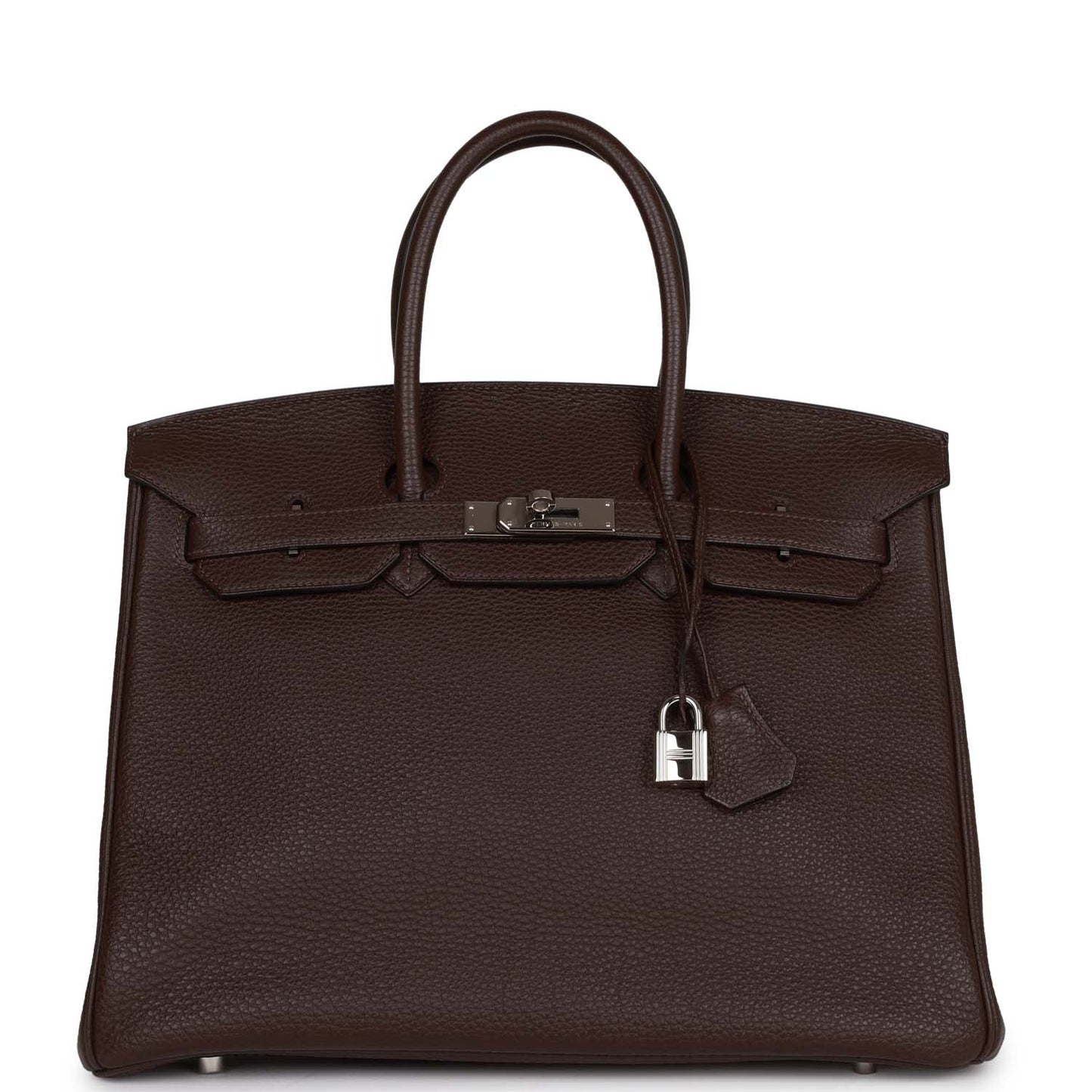 Hermes Birkin Chocolate Togo Palladium Hardware Handbag Travel Bag