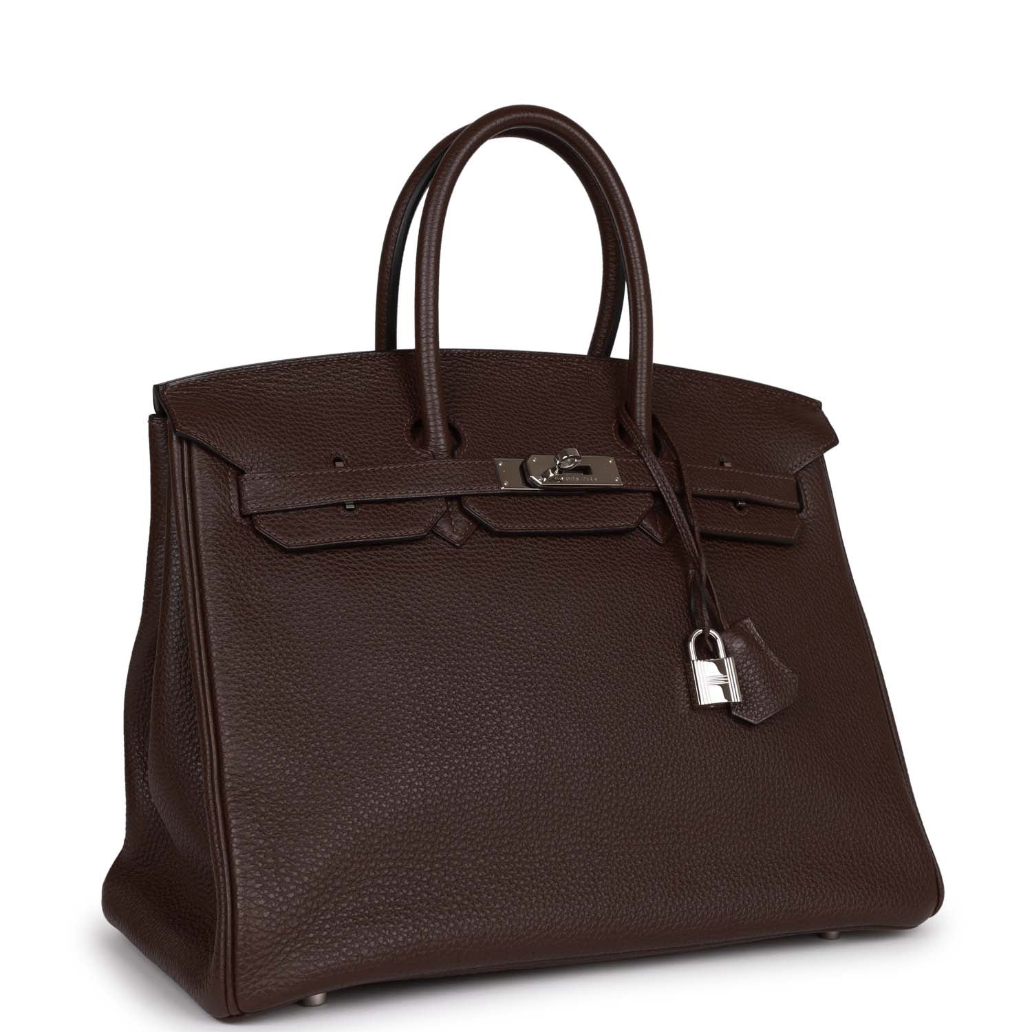 Hermes Top Quality Luxury Birkin Chocolate Togo Palladium Travel Bag