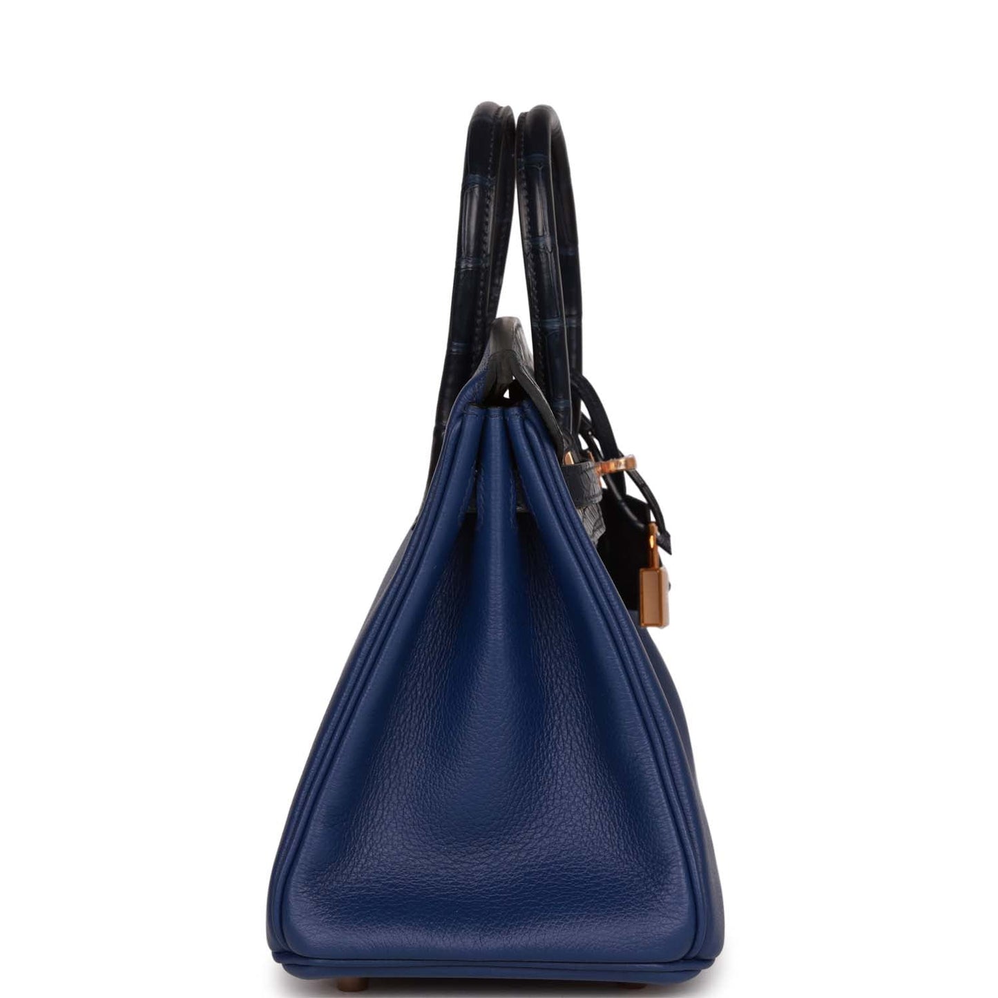 Hermes Birkin Bleu Marine Matte Alligator And Bleu Saphir Gold Travel Bag