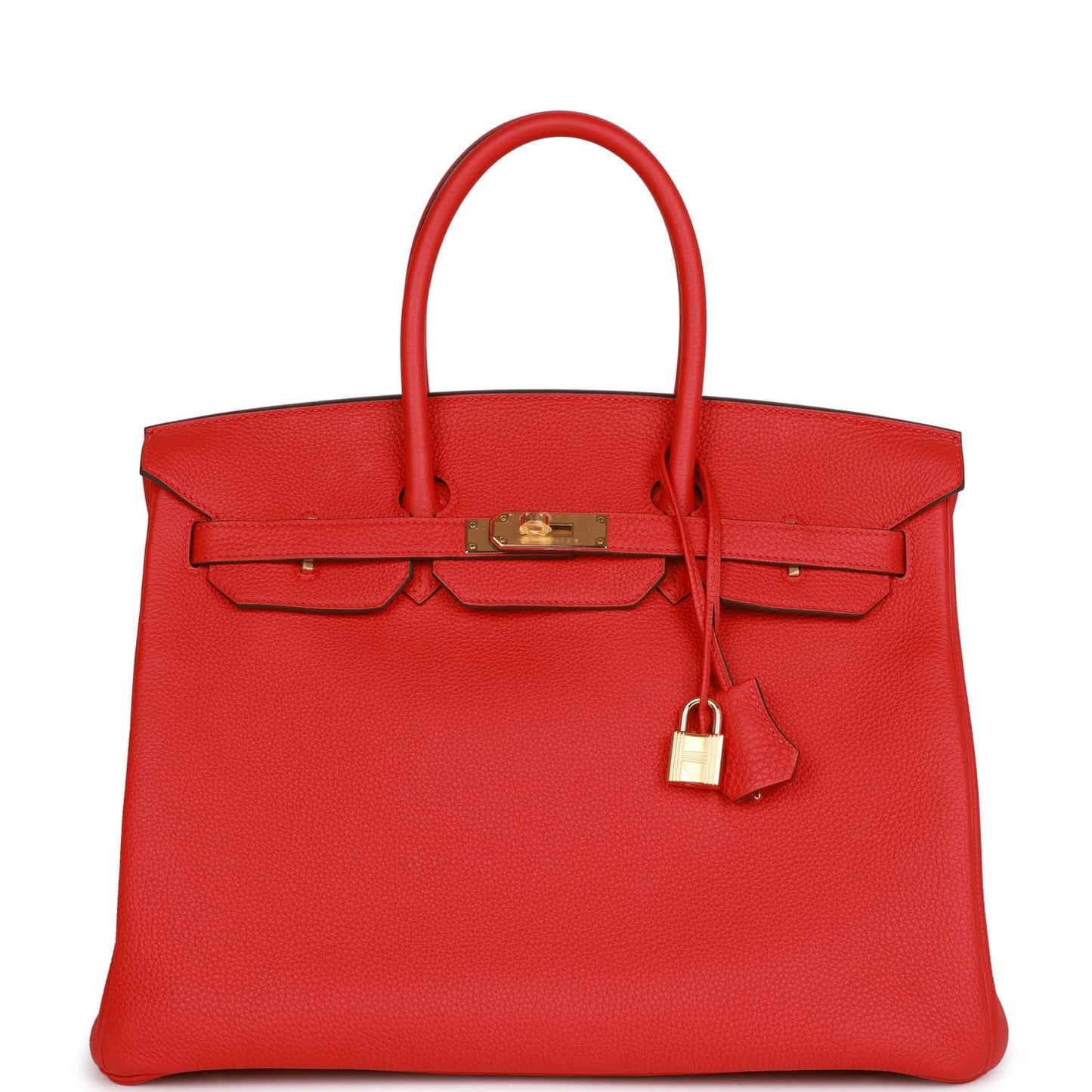 Hermes Birkin Rouge De Coeur Togo Hardware Handbag Gold Travel Bag