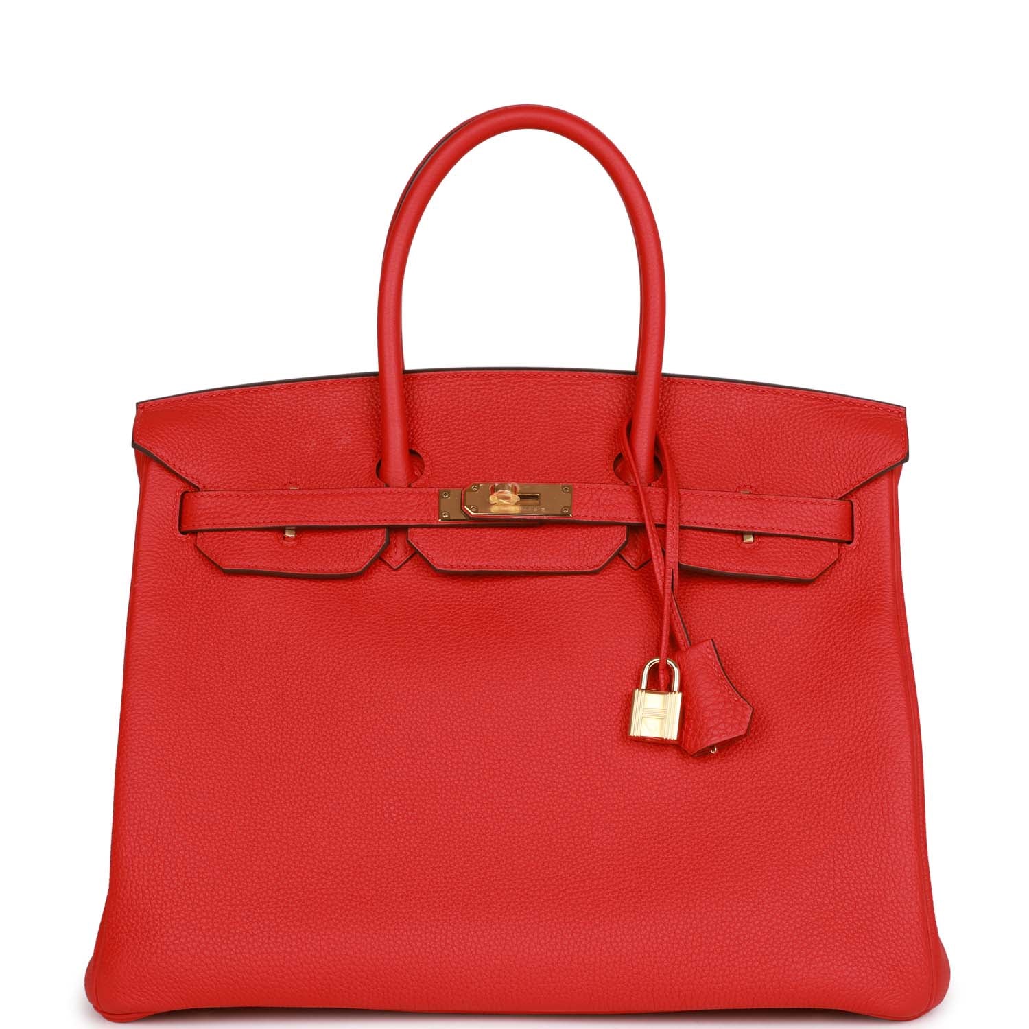 Hermes Birkin Rouge De Coeur Togo Hardware Handbag Gold Travel Bag