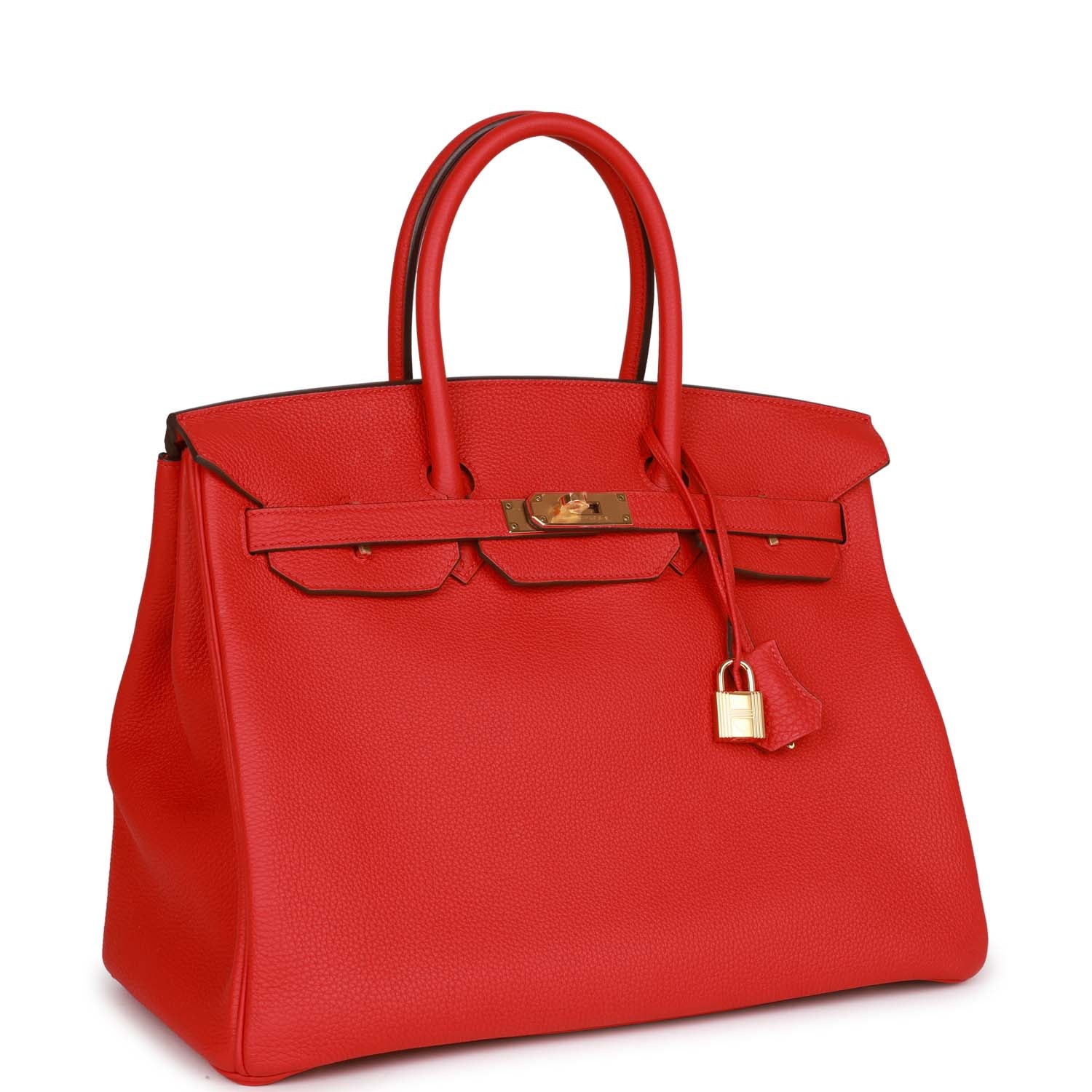 Hermes Birkin Rouge De Coeur Togo Hardware Handbag Gold Travel Bag