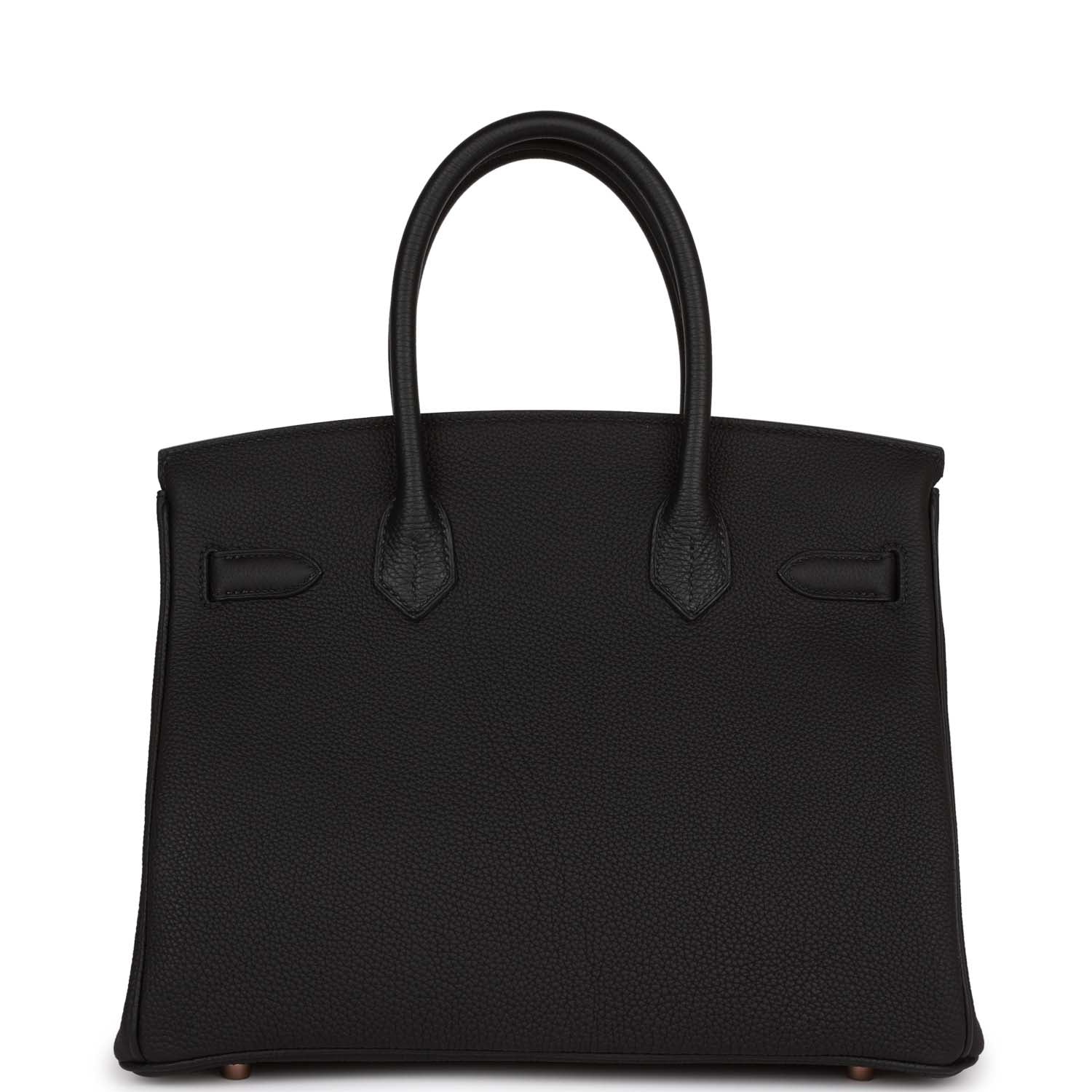Hermes Birkin Togo Rose Hardware Handbag Black Gold Travel Bag Hardware 8