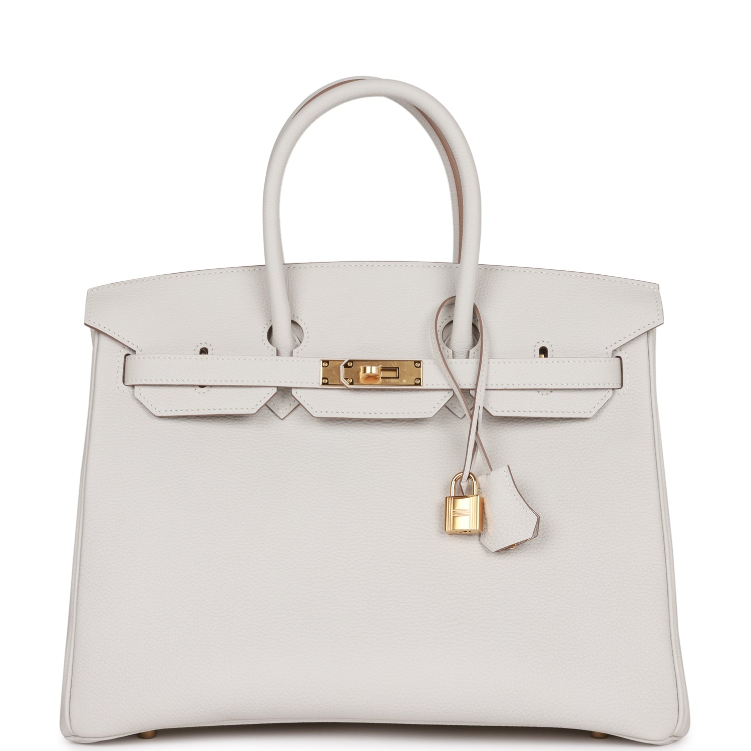 Hermes Birkin Gris Pale Togo Hardware Handbag Gold Travel Bag