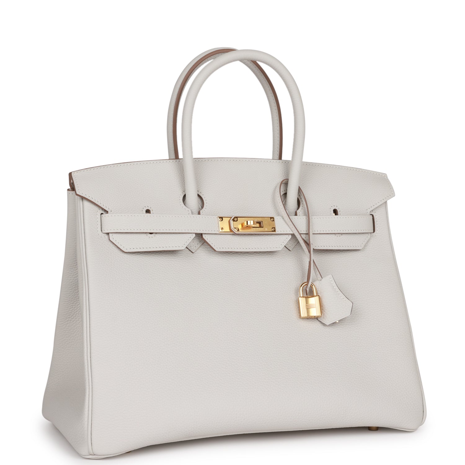 Hermes Birkin Gris Pale Togo Hardware Handbag Gold Travel Bag