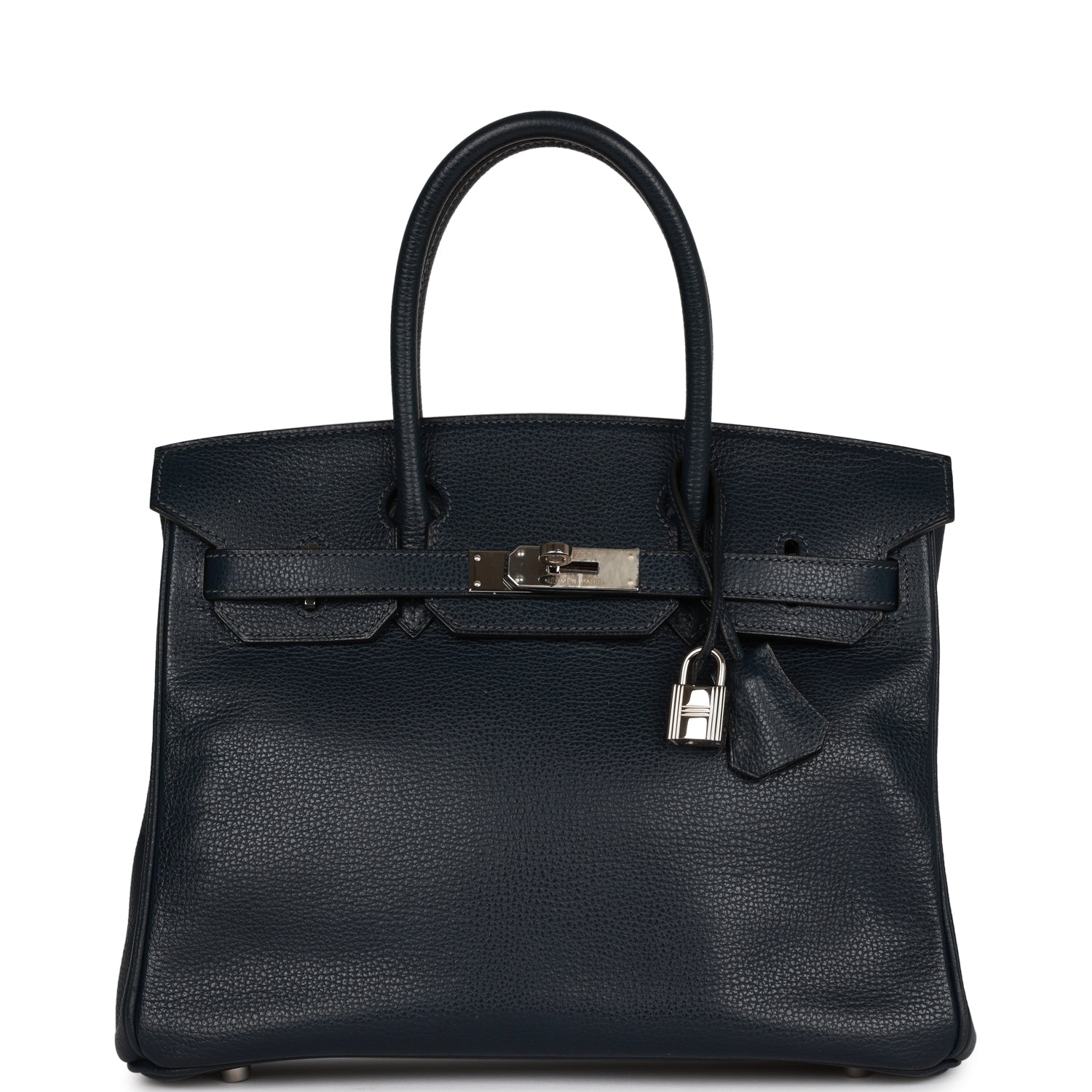 Hermes Birkin Bleu Indigo Vache Liegee Palladium Hardware Handbag Travel Bag