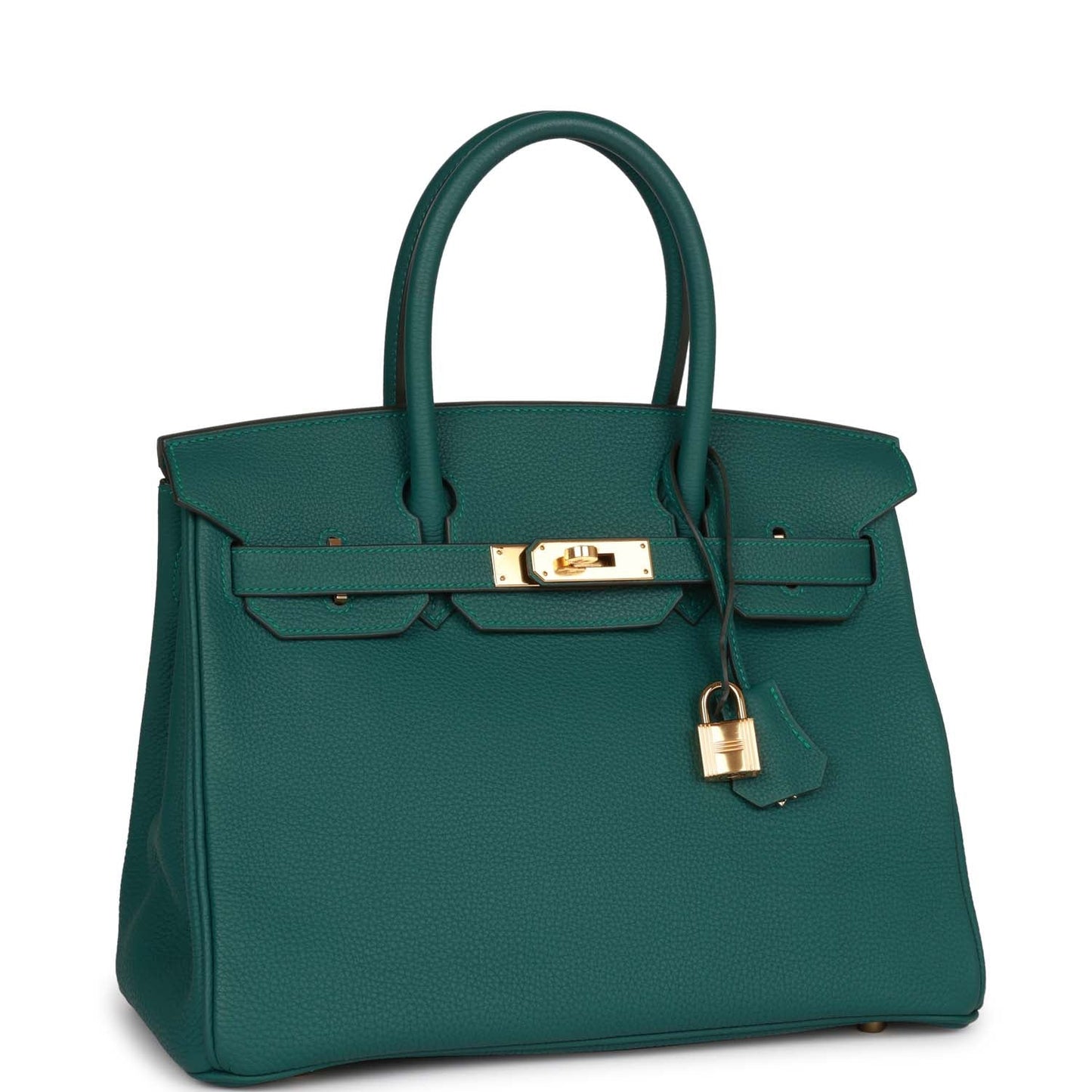 Hermes Birkin Malachite Togo Hardware Handbag Gold Travel Bag